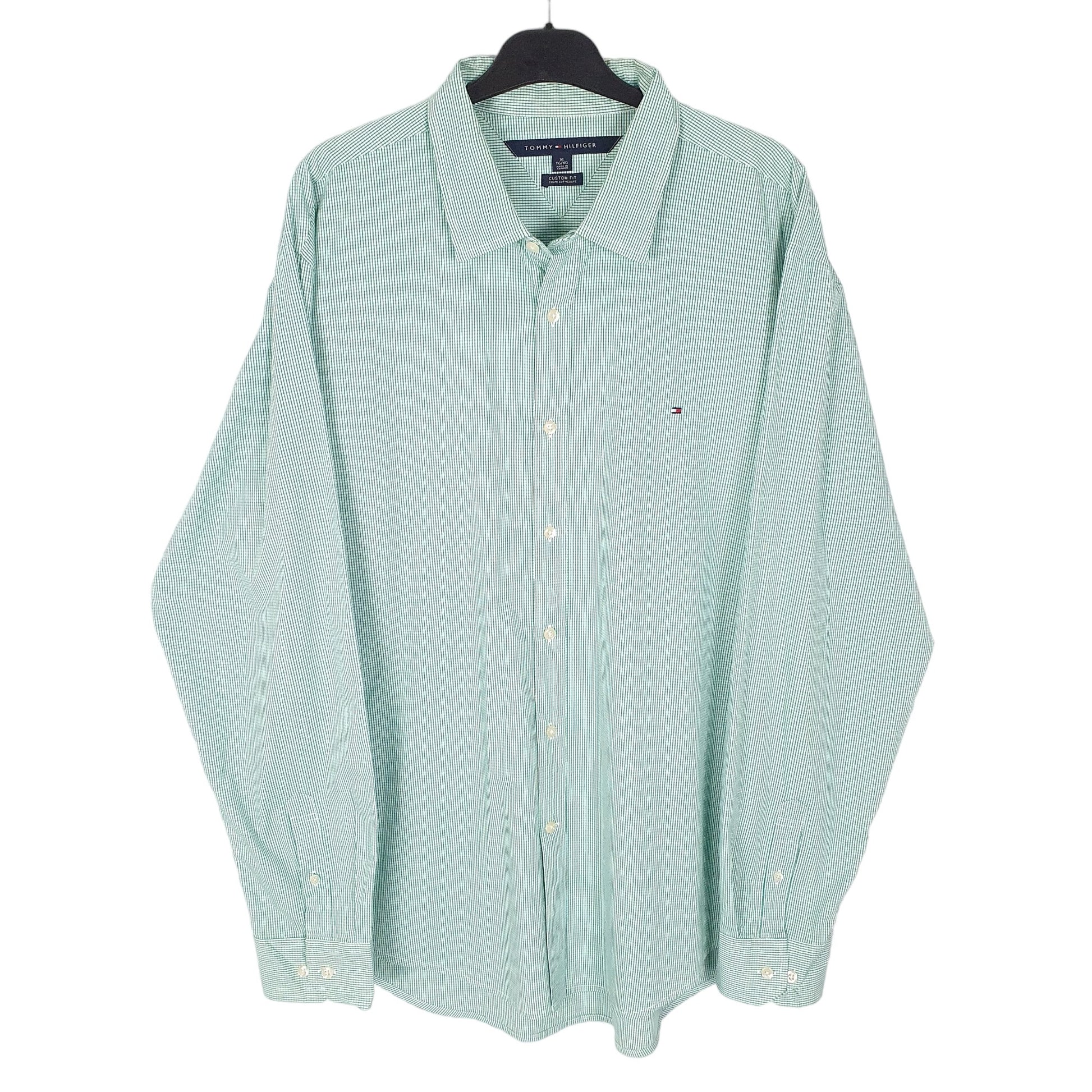 Tommy Hilfiger Long Sleeve Custom Fit Check Shirt Green