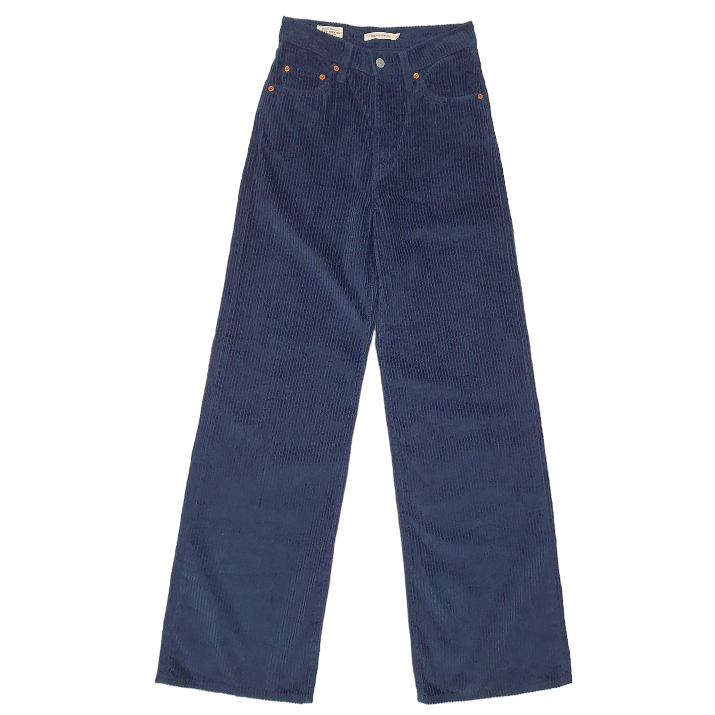 Womens Navy Levis Ribcage Wide Leg Corduroy Trousers