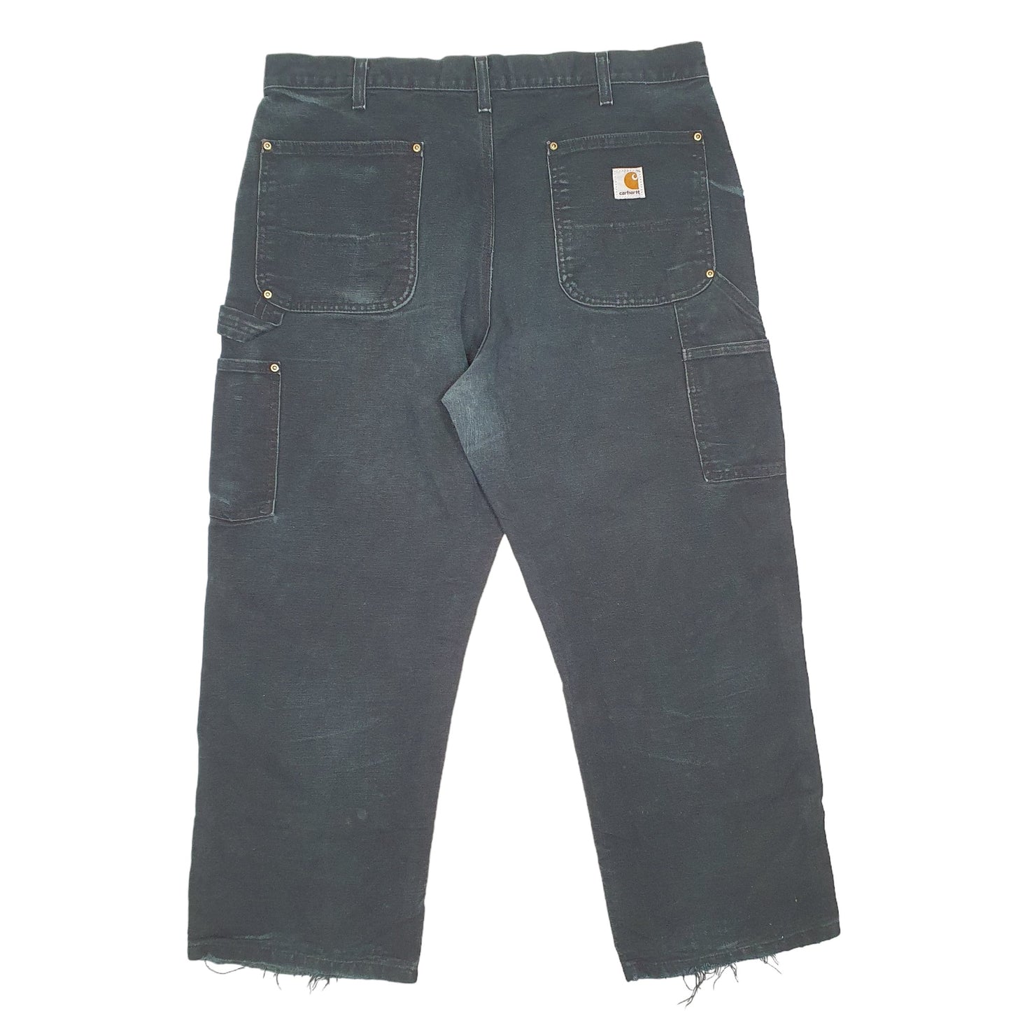 Mens Black Carhartt Double Knee Riveted Carpenter Trousers