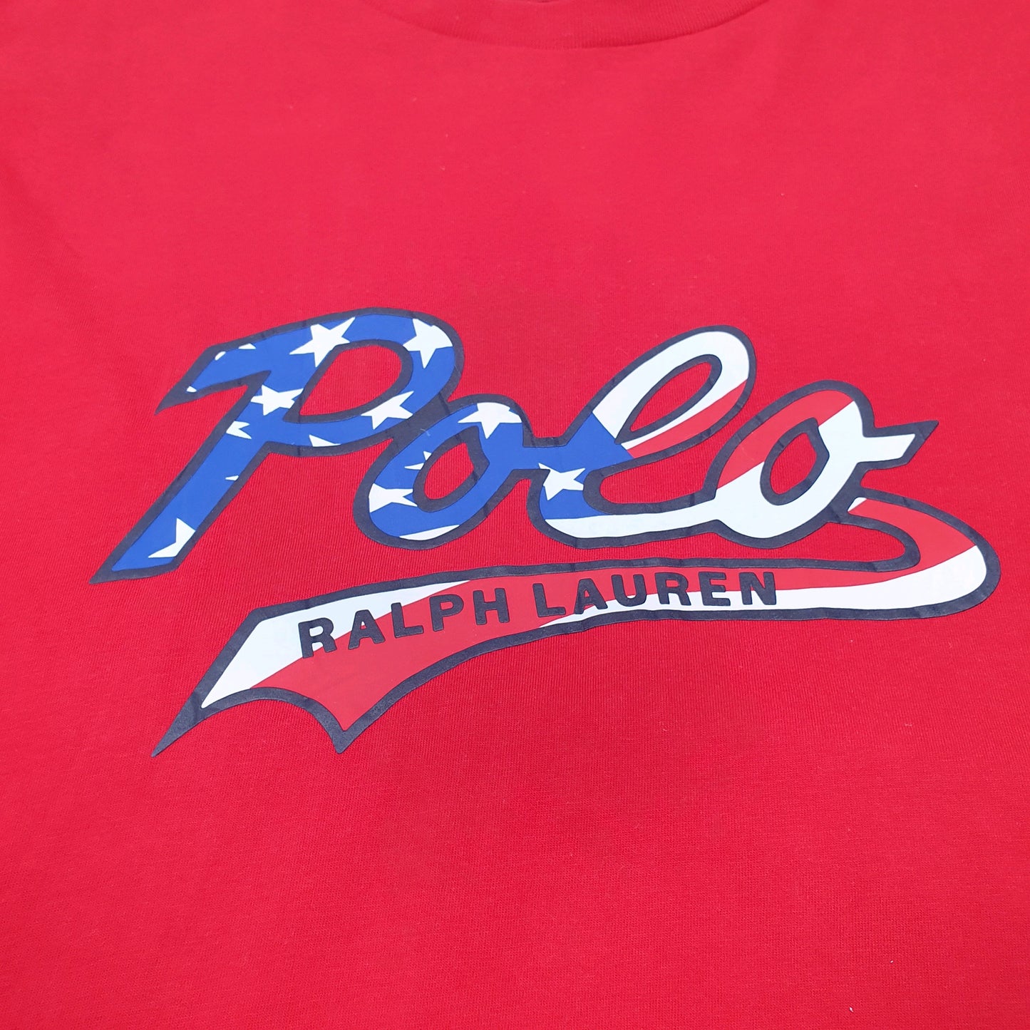 Mens Red Polo Ralph Lauren Polo USA Short Sleeve T Shirt