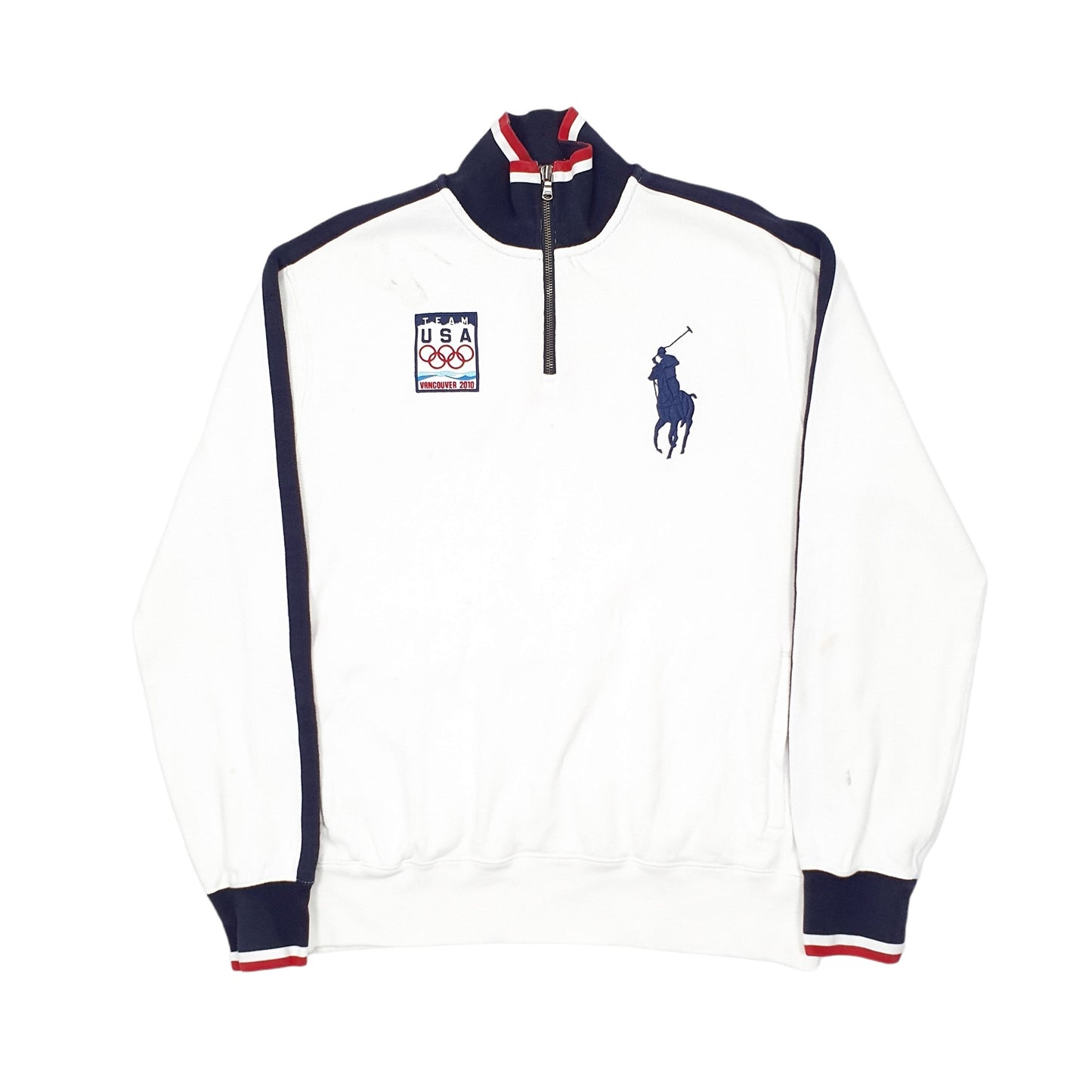 Polo Ralph Lauren 2010 Team USA Olympics Quarter Zip L White