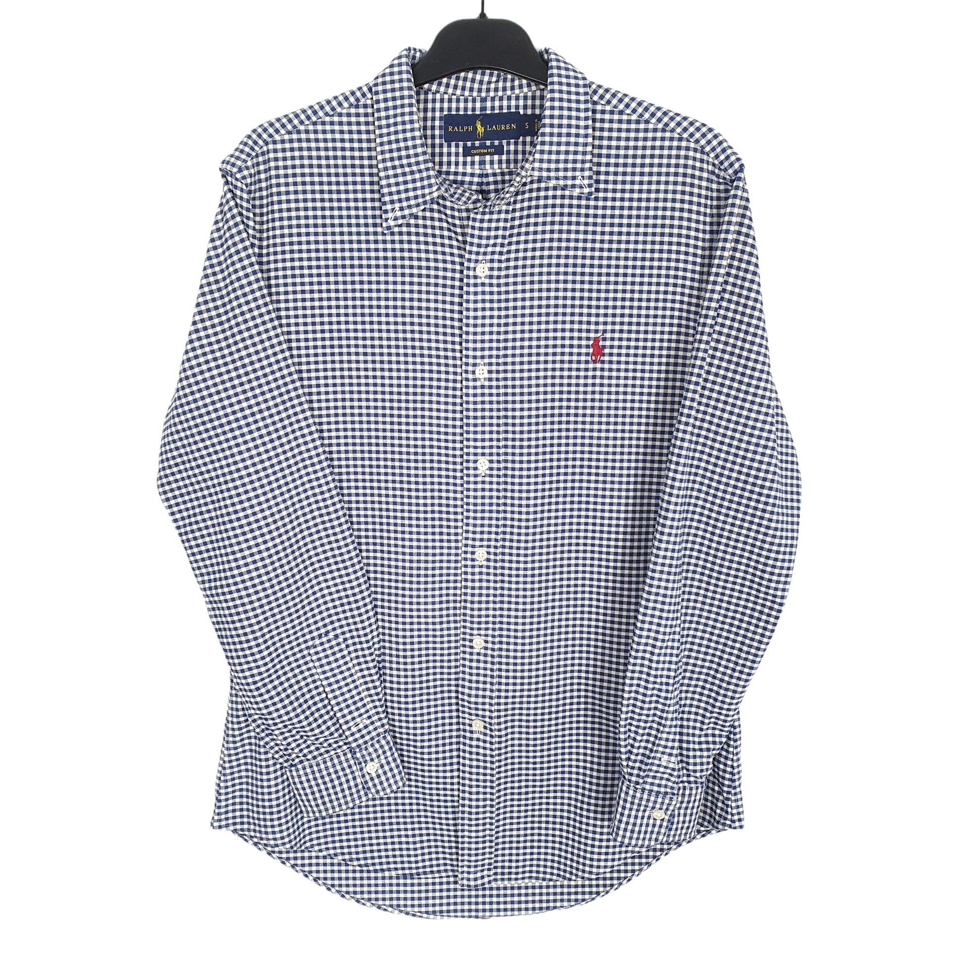 Ralph Lauren Long Sleeve Custom Fit Gingham Shirt Blue