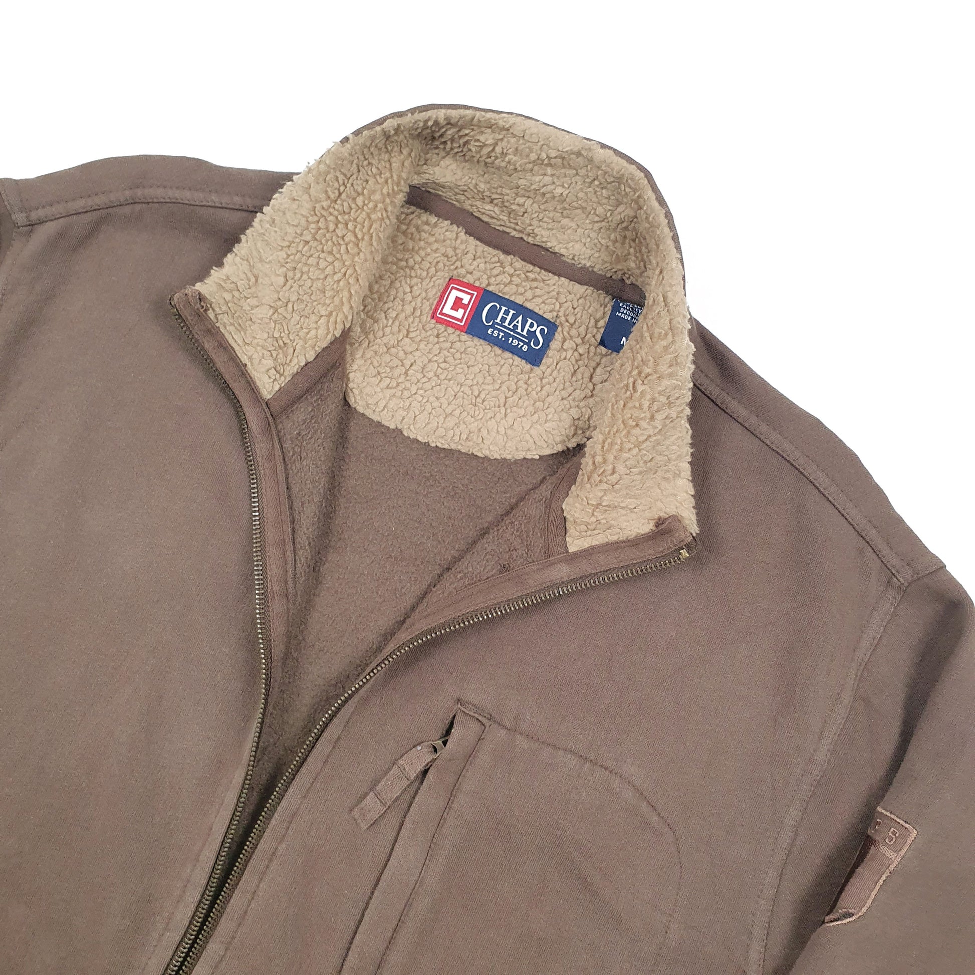 Chaps Full Zip L Brown