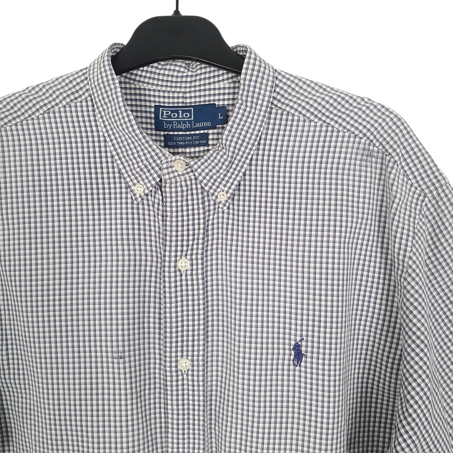 Ralph Lauren Short Sleeve Custom Fit Check Shirt Grey