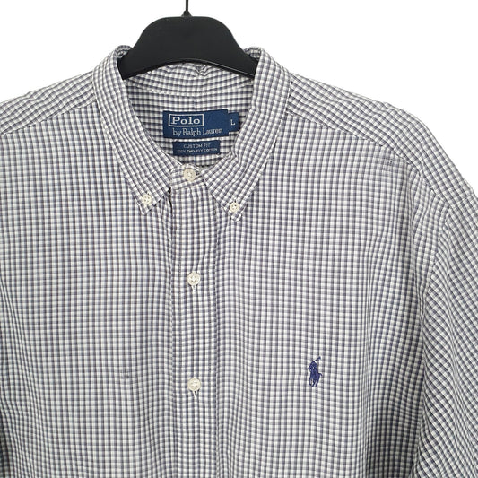 Ralph Lauren Short Sleeve Custom Fit Check Shirt Grey