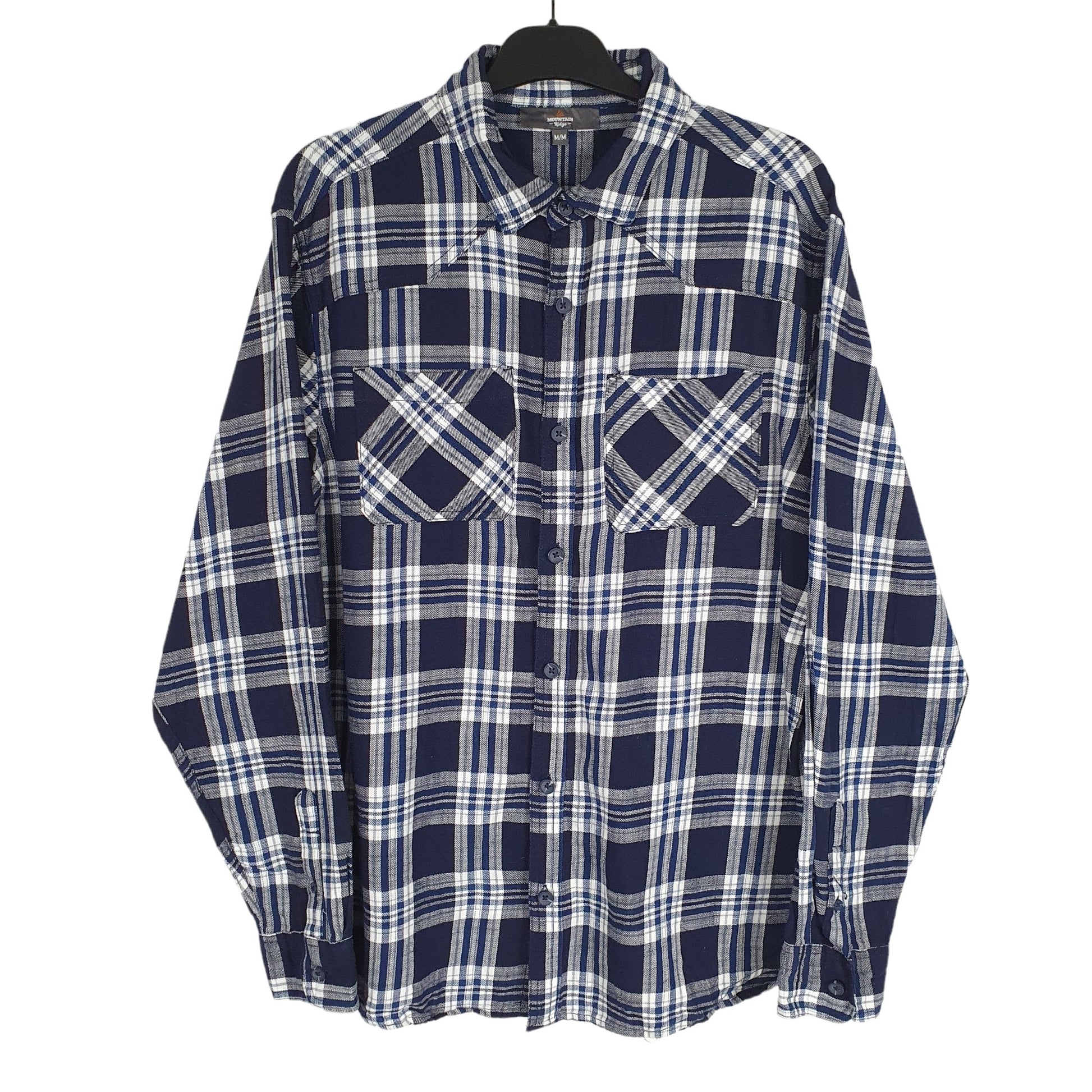 Mountain Ridge Flannel Shacket Long Sleeve Regular Fit Check Shirt Blue