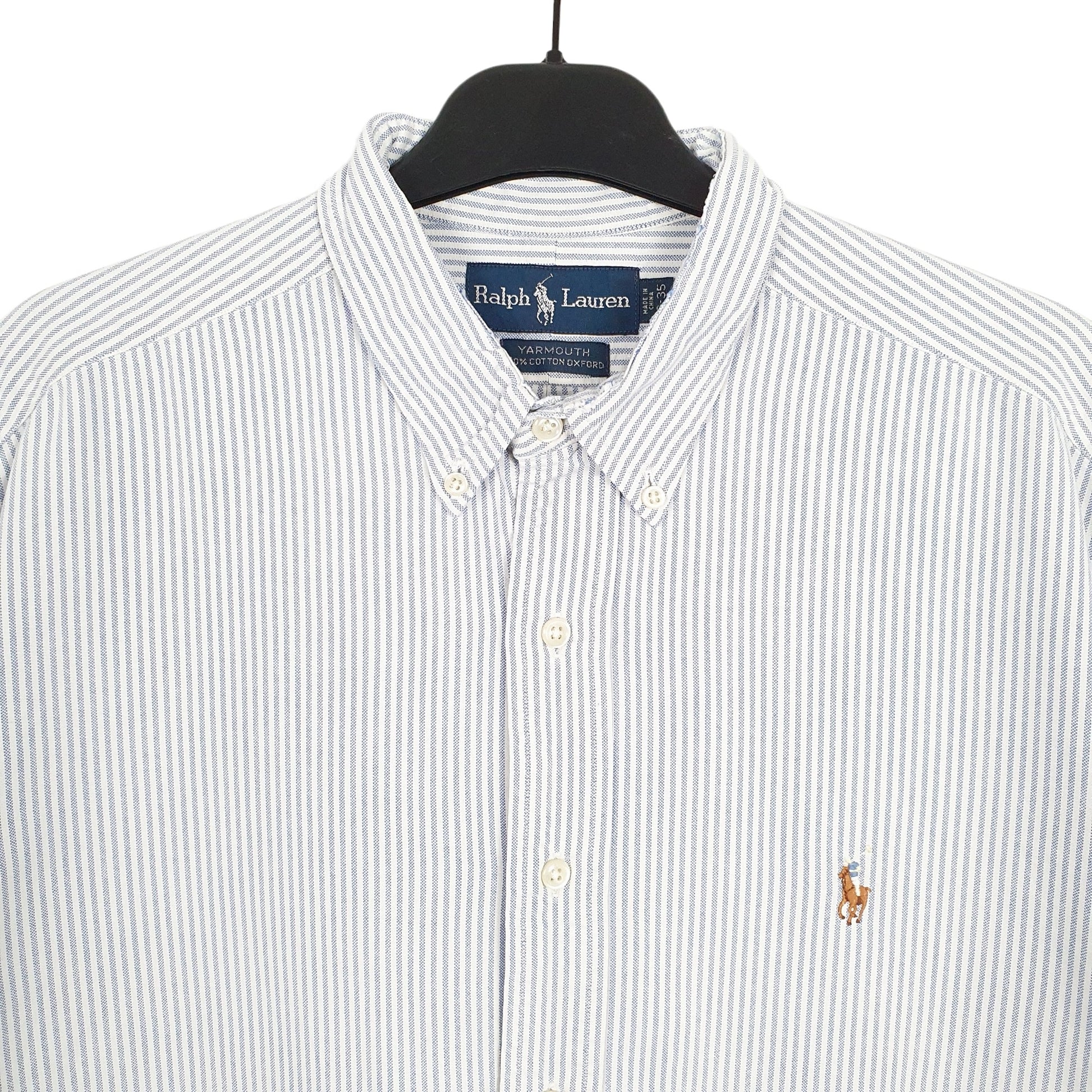 Ralph Lauren Short Sleeve Yarmouth Fit Pinstripe Shirt Blue