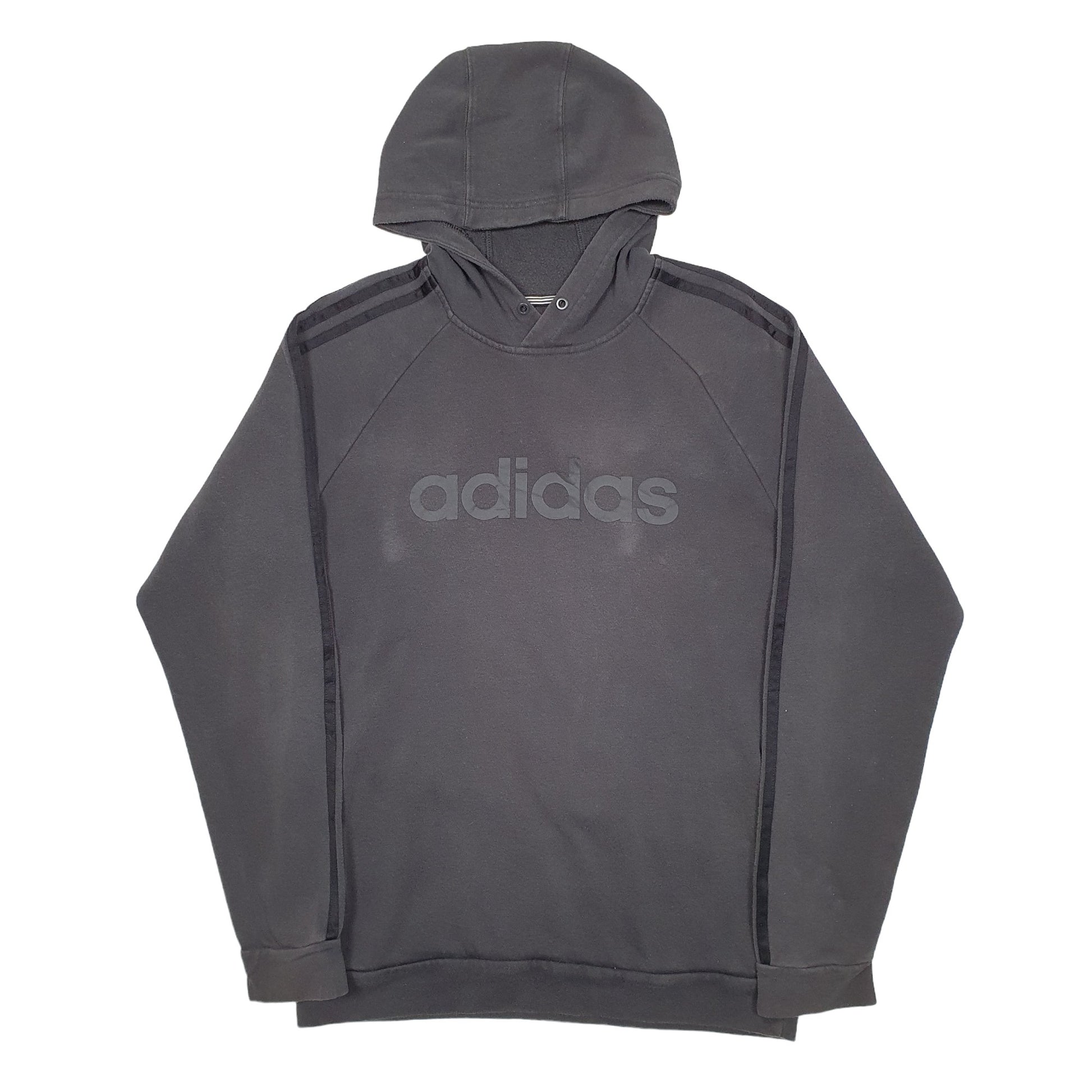 Mens Black Adidas Spellout Hoodie Jumper