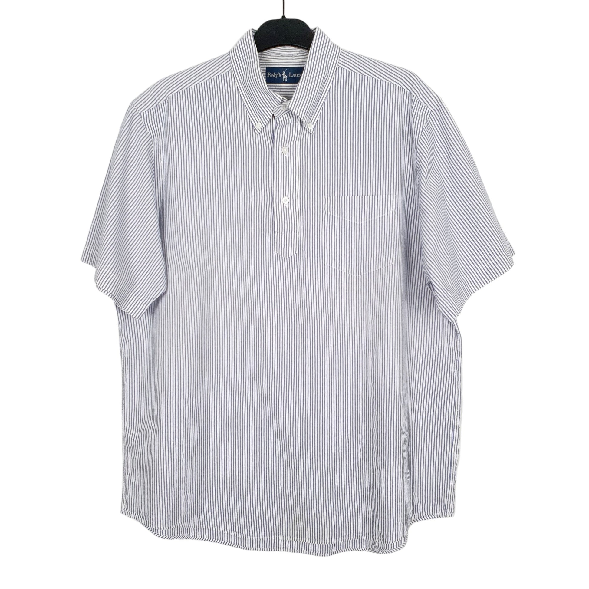 Ralph Lauren Short Sleeve Regular Fit Pinstripe Shirt White