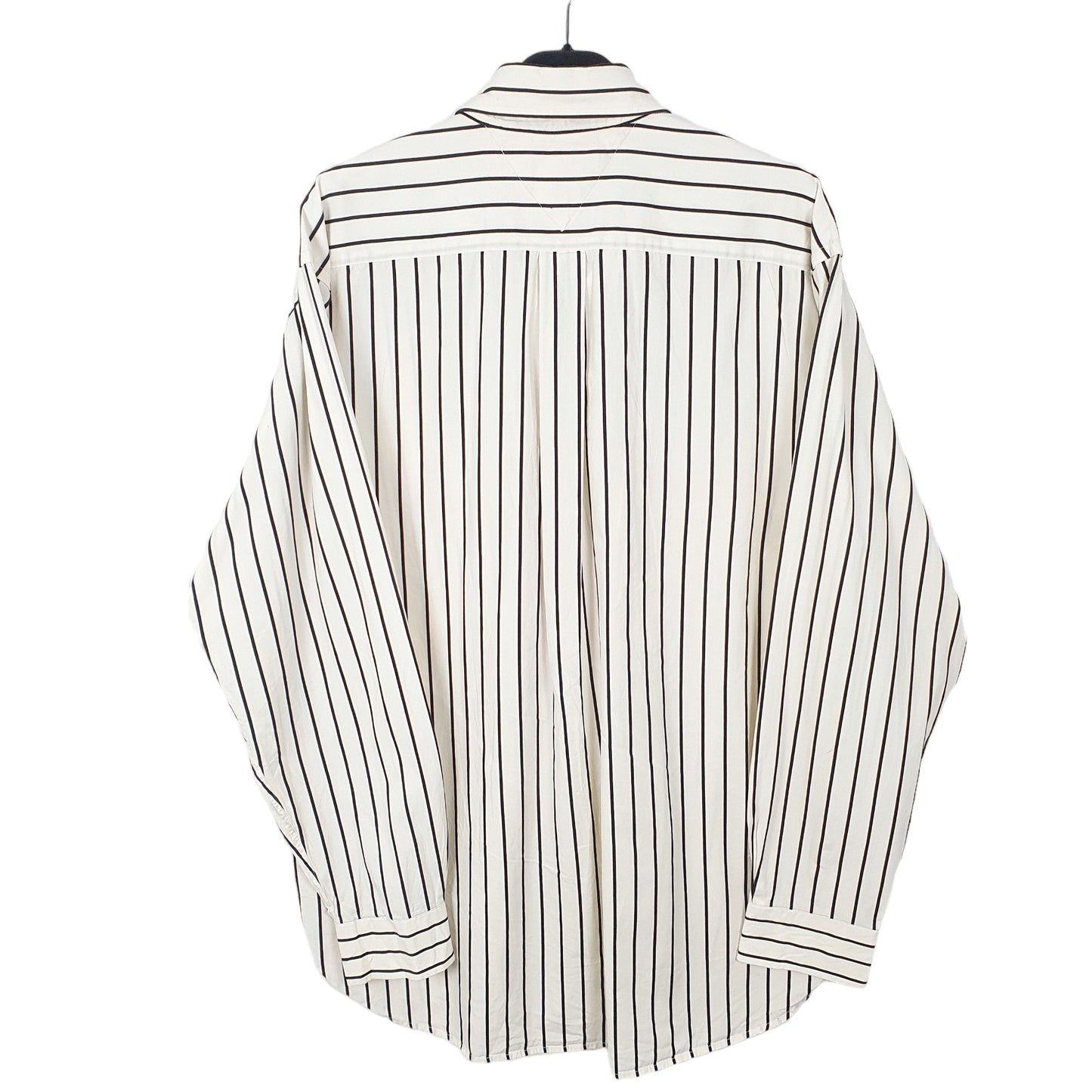 Tommy Hilfiger 2 Ply Long Sleeve Regular Fit Striped Shirt Cream