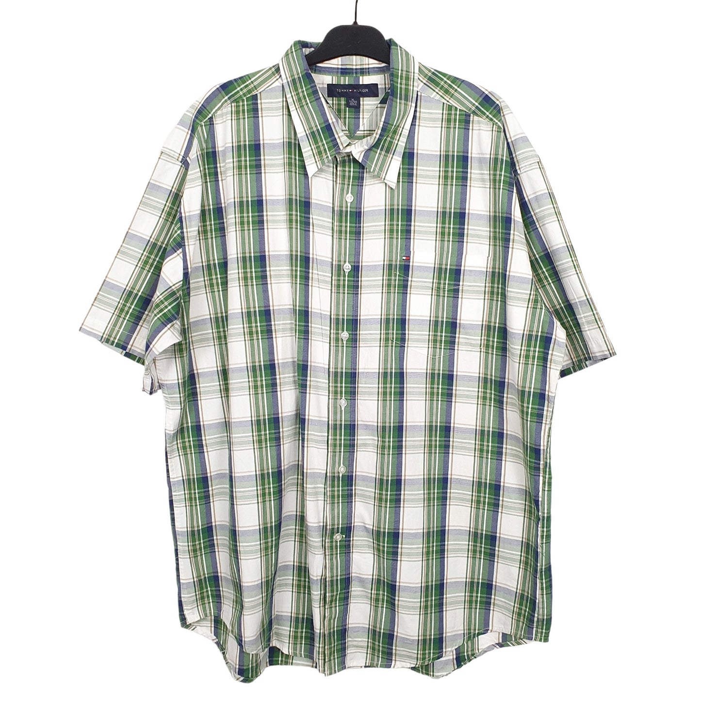 Tommy Hilfiger Short Sleeve Regular Fit Check Shirt Green