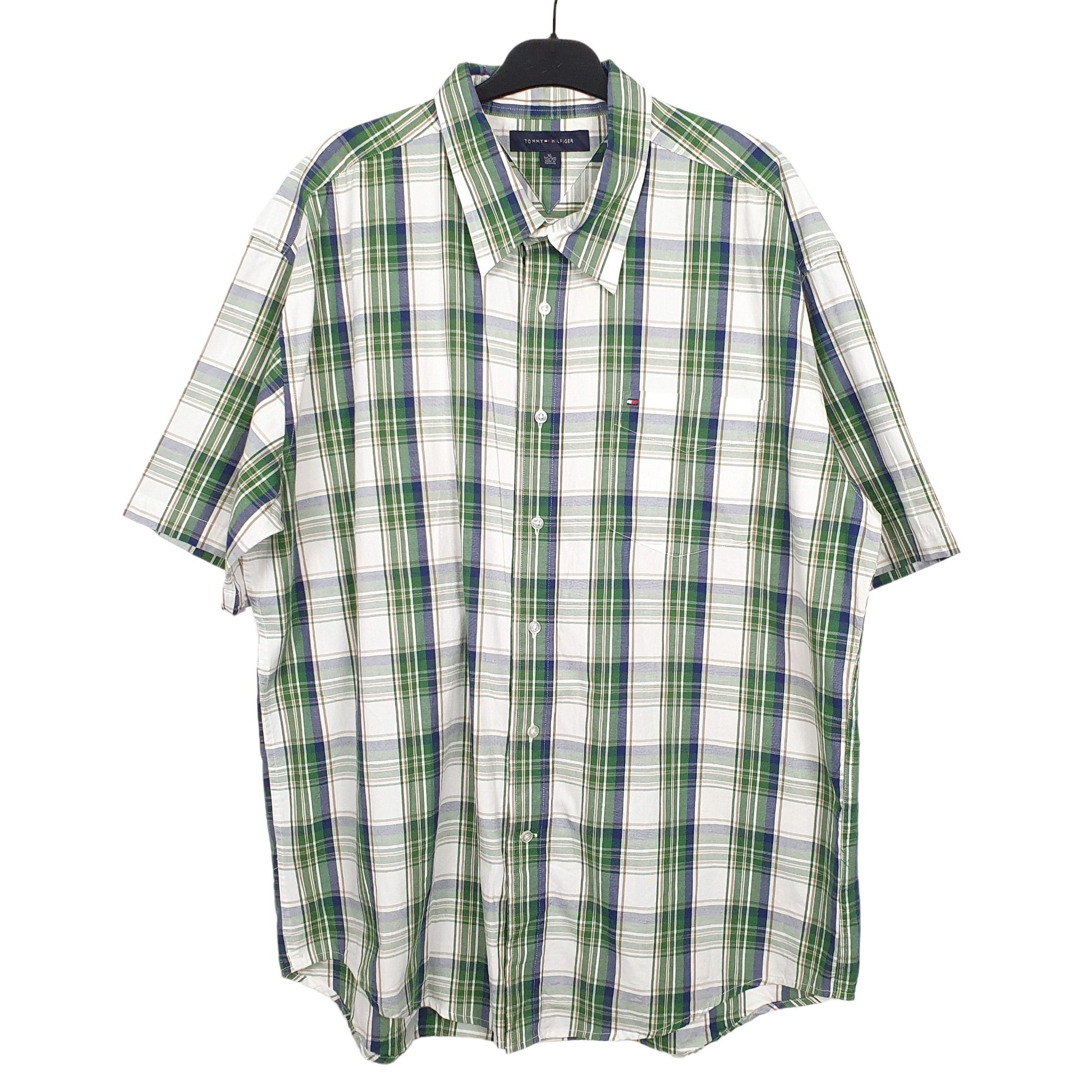 Tommy Hilfiger Short Sleeve Regular Fit Check Shirt Green