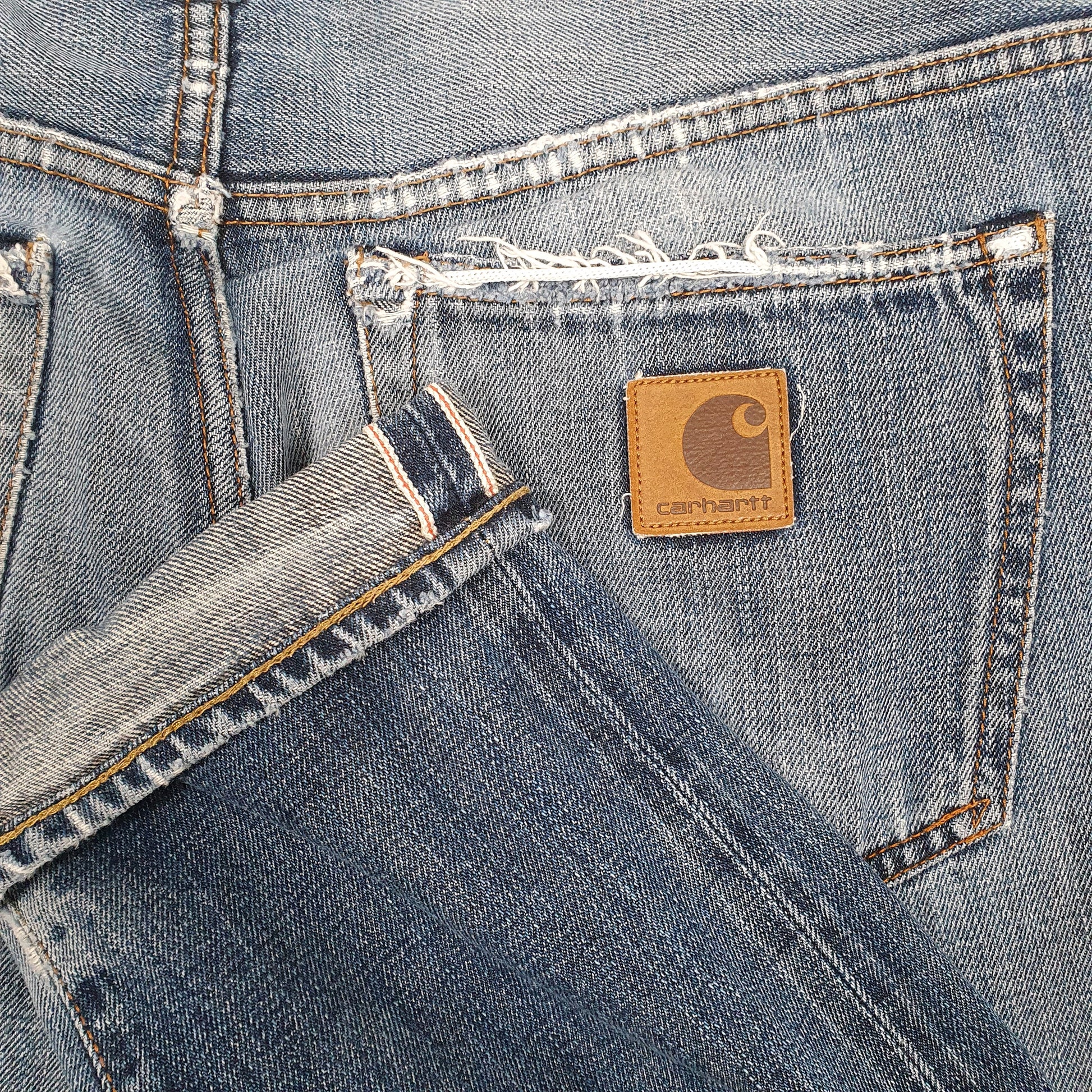 Carhartt Casual Tapered Fit Selvedge WIP Jeans W34 L33 Blue