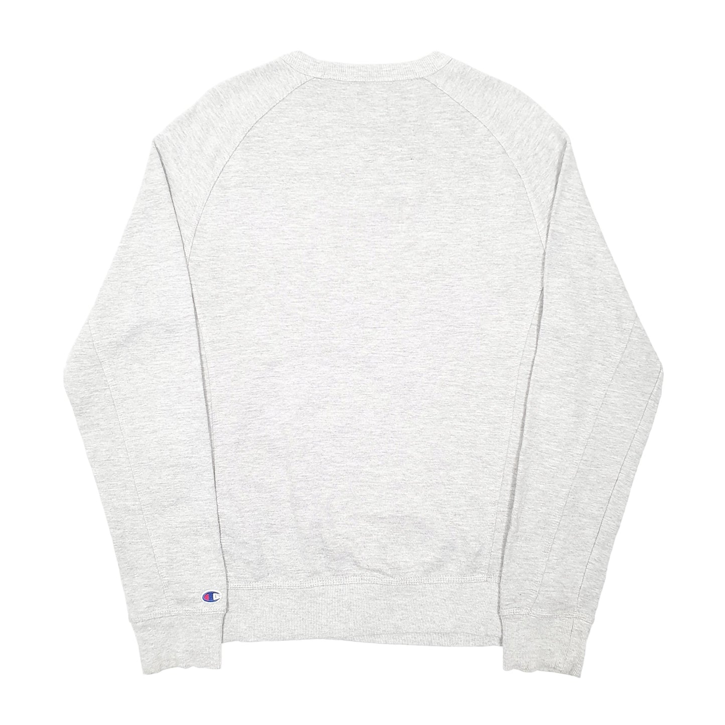 Mens Grey Champion Spellout Raglan Crewneck Jumper