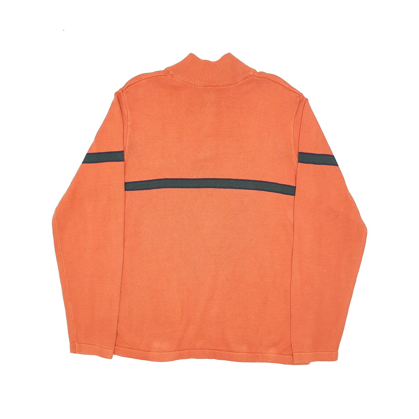 Nautica Jeans Spellout Quarter Zip L Orange