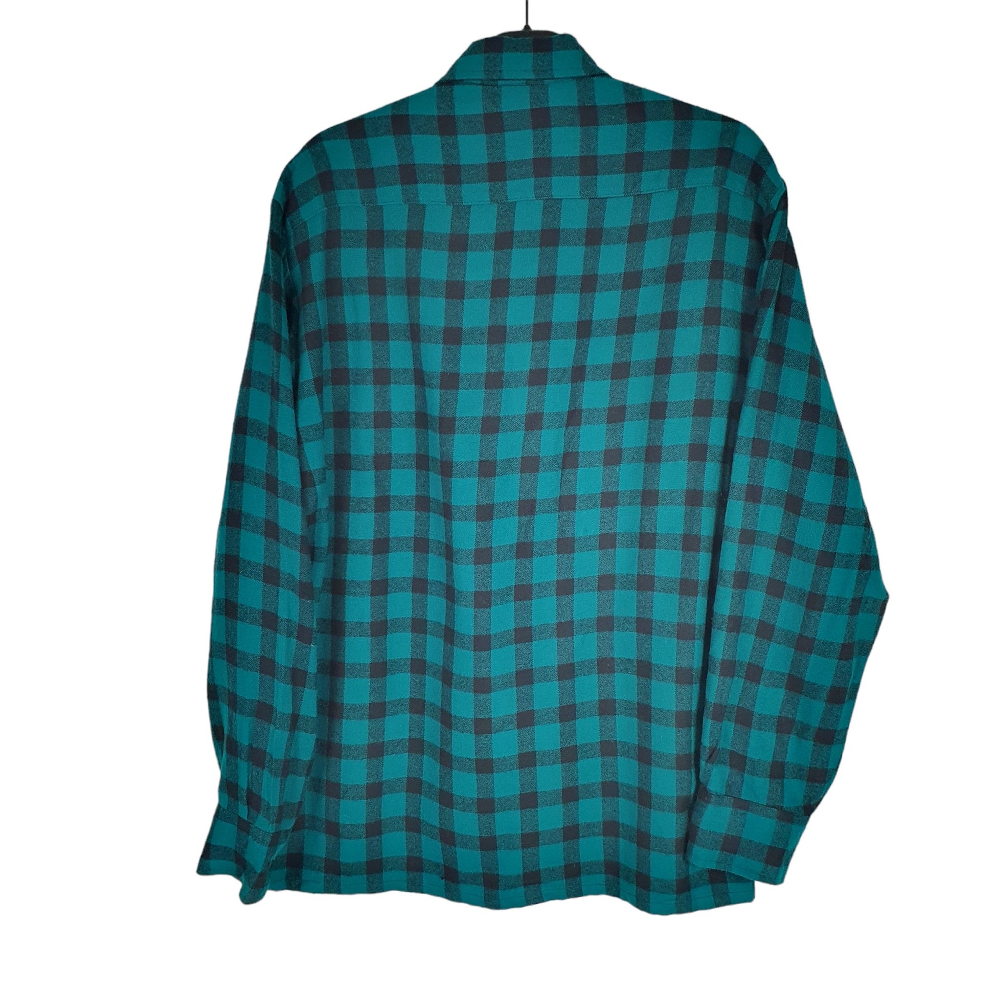 Long Sleeve Regular Fit Check Flannel Shirt Shacket Green