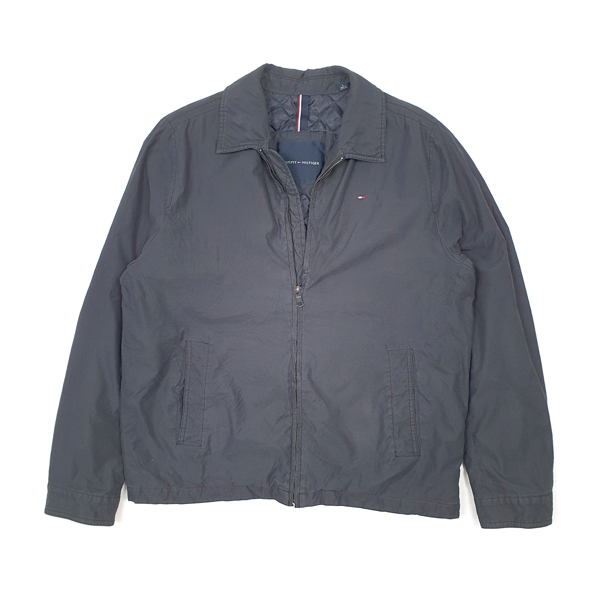 Mens Black Tommy Hilfiger Bomber Harrington Jacket Coat