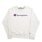 Mens Cream Champion Spellout Crewneck Jumper