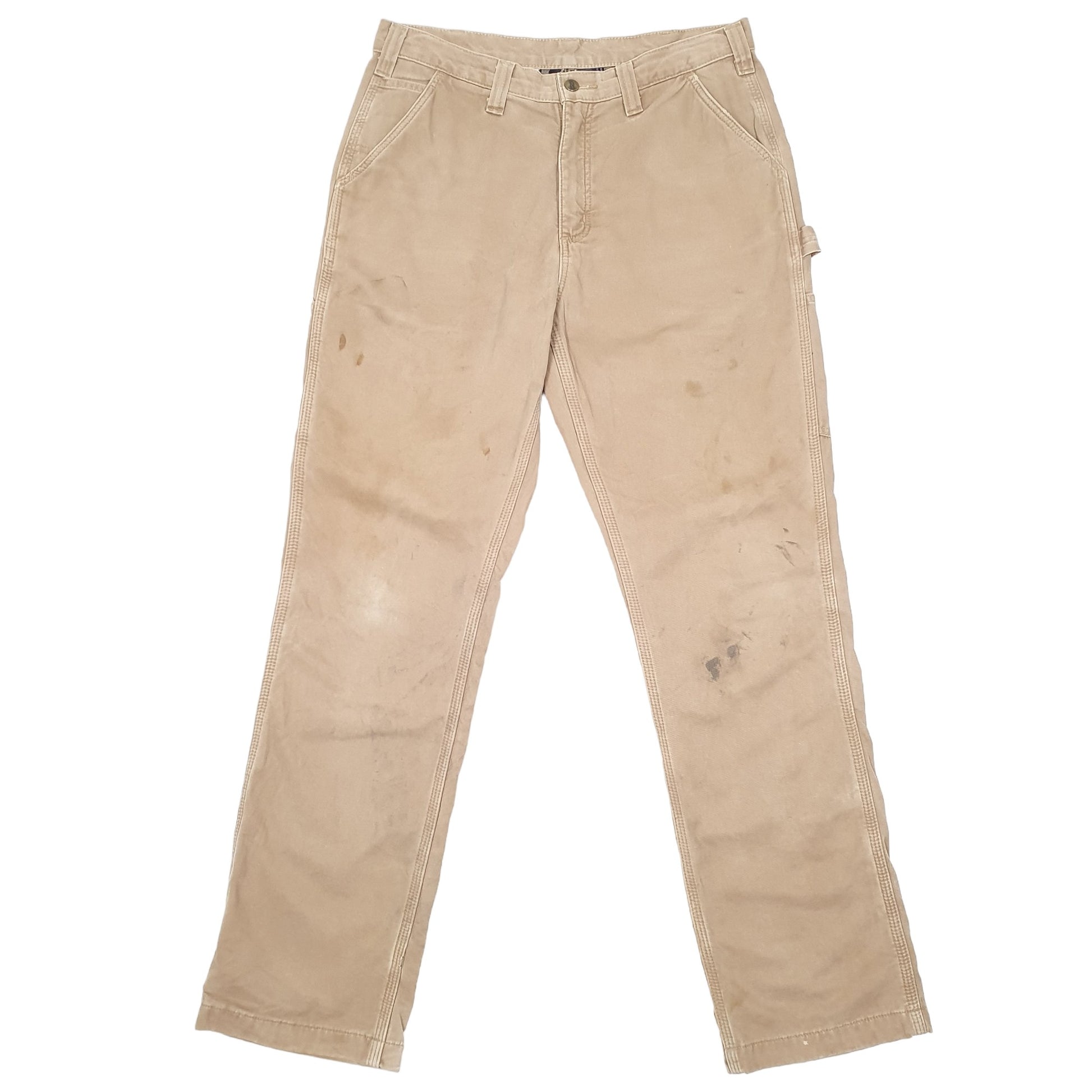 Mens Beige Carhartt Lined Thermal Winter Carpenter Trousers