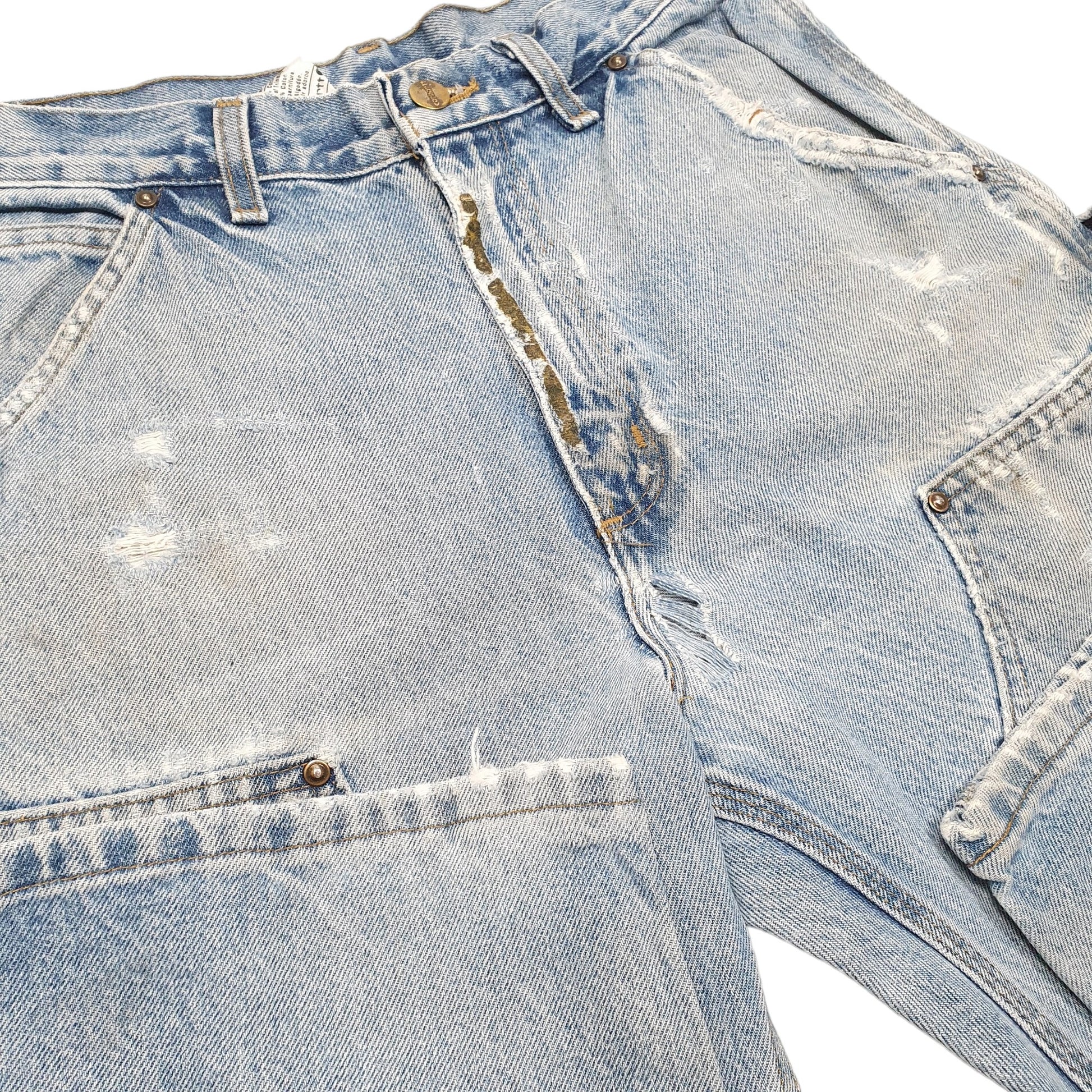 Mens Blue Carhartt Double Knee Riveted Carpenter JeansW30 L32