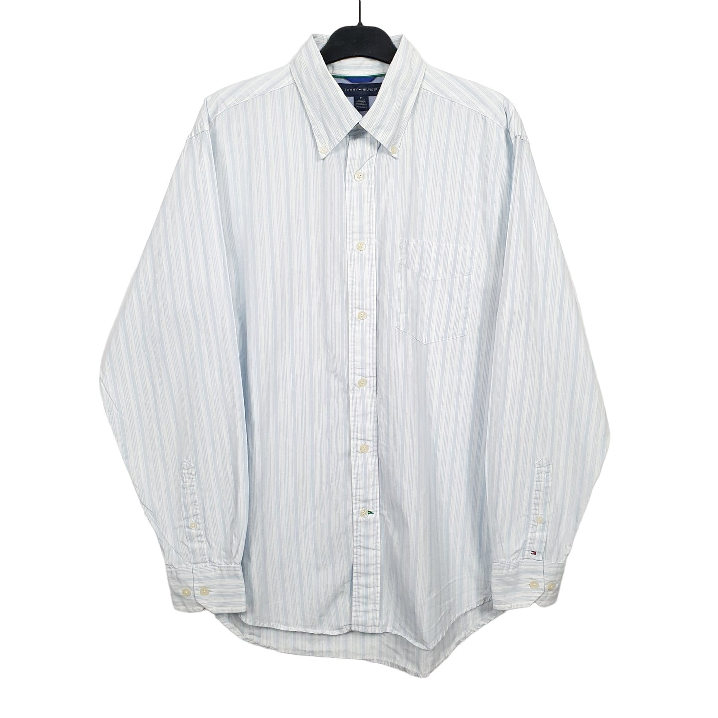 Tommy Hilfiger Long Sleeve Regular Fit Pinstripe Shirt Blue