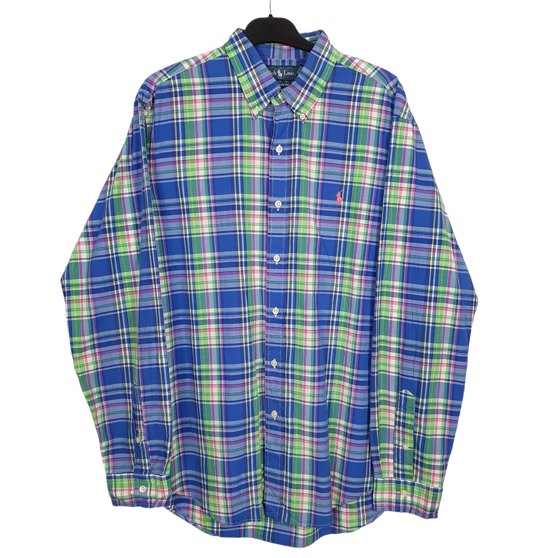 Ralph Lauren Long Sleeve Custom Fit Check Shirt Blue