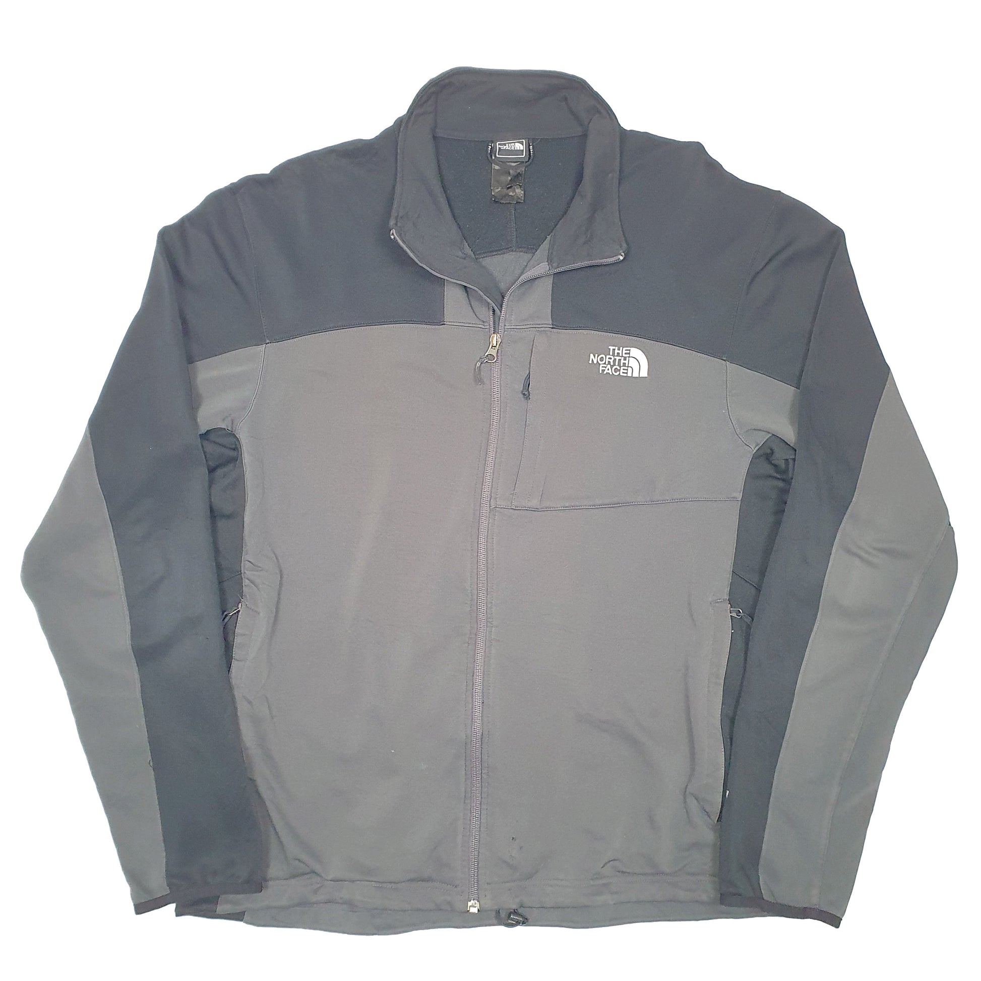 Mens Grey The North Face TKA Stretch Active Hiking Full Zip Jumper