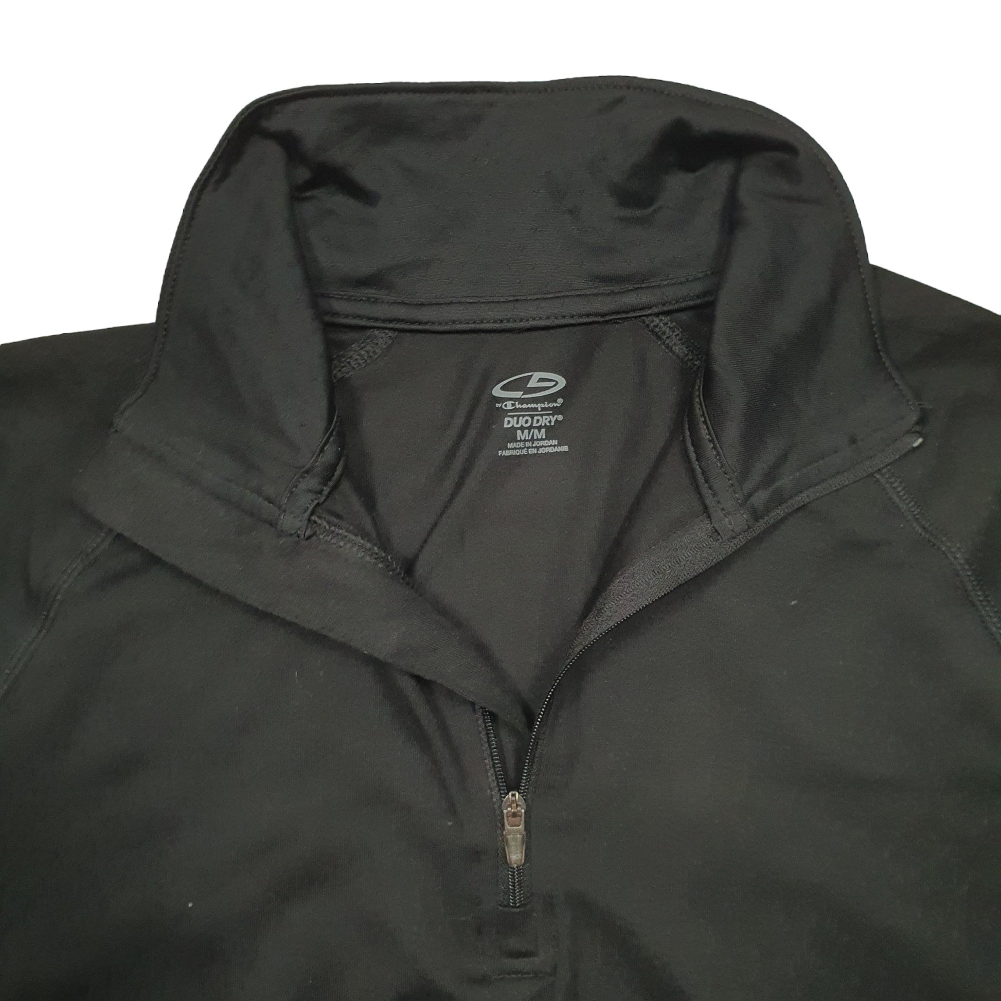 Womens Black Champion DuoDry Active Running Sport Quarter Zip Jumper