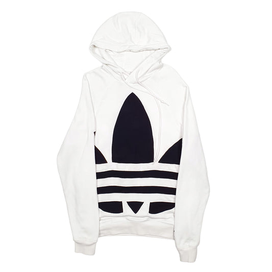 Mens White Adidas Hoodie Jumper