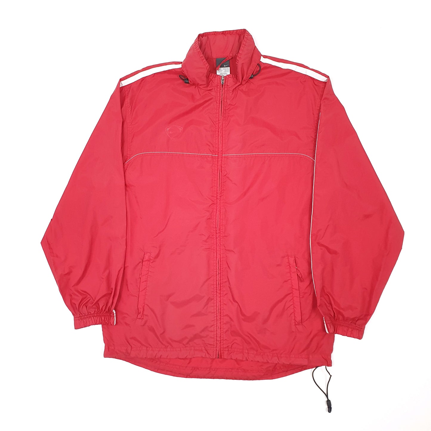 Mens Red Nike Hooded Vintage 2000s Windbreaker Coat