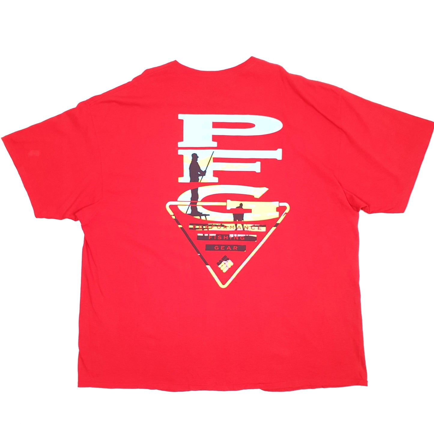 Mens Red Columbia Sportswear PFG Performance Fishing Gear Short Sleeve T Shirt