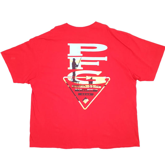 Mens Red Columbia Sportswear PFG Performance Fishing Gear Short Sleeve T Shirt