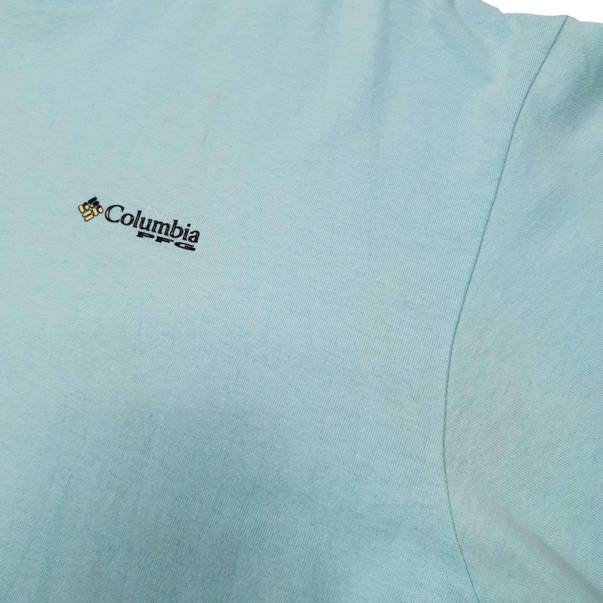 Mens Turquoise Columbia Sportswear Performance Fishing Gear PFG Short Sleeve T Shirt