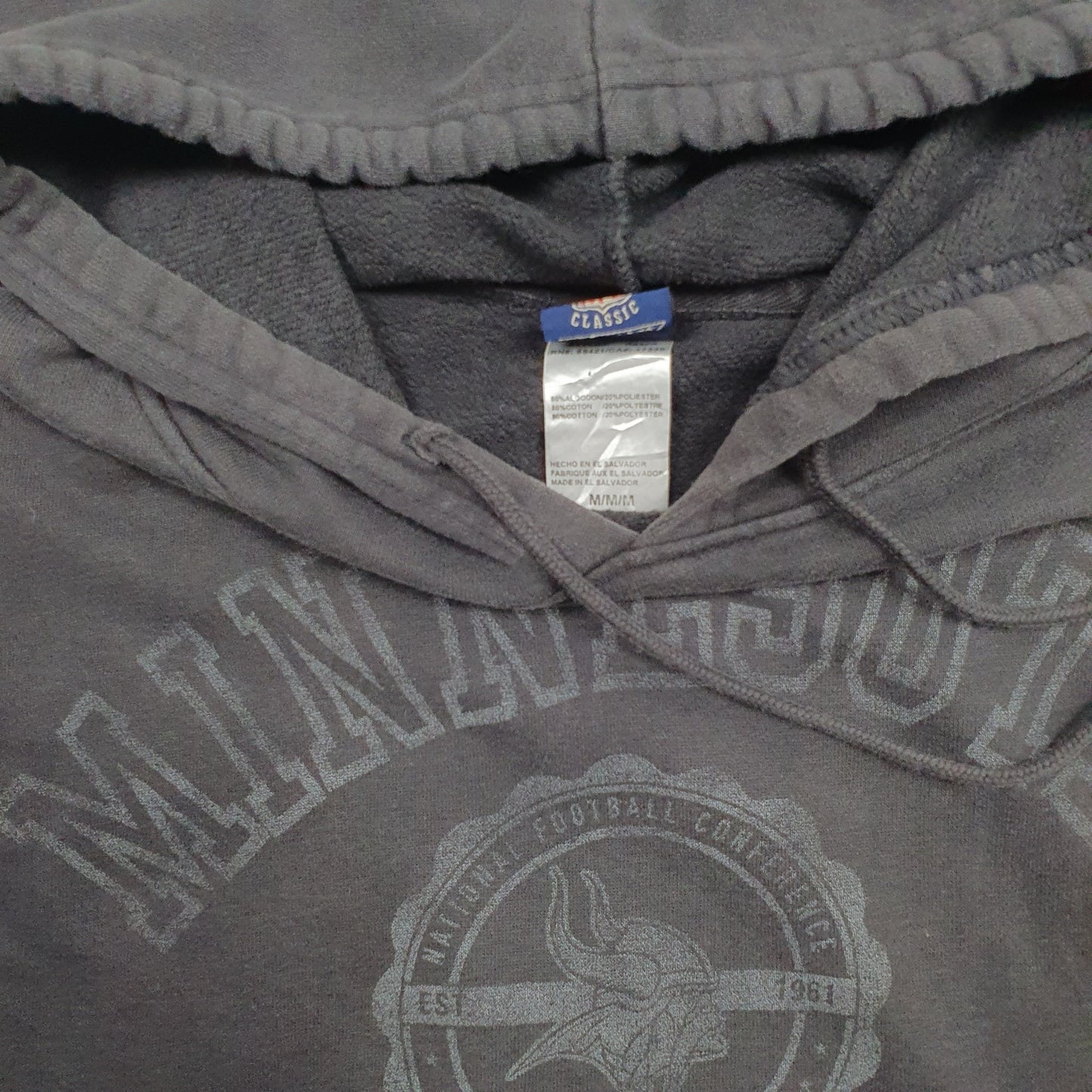 Mens Black Reebok Minnesota Vikings Football Hoodie Jumper