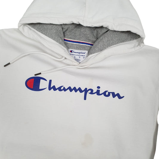 Mens White Champion  Hoodie Jumper