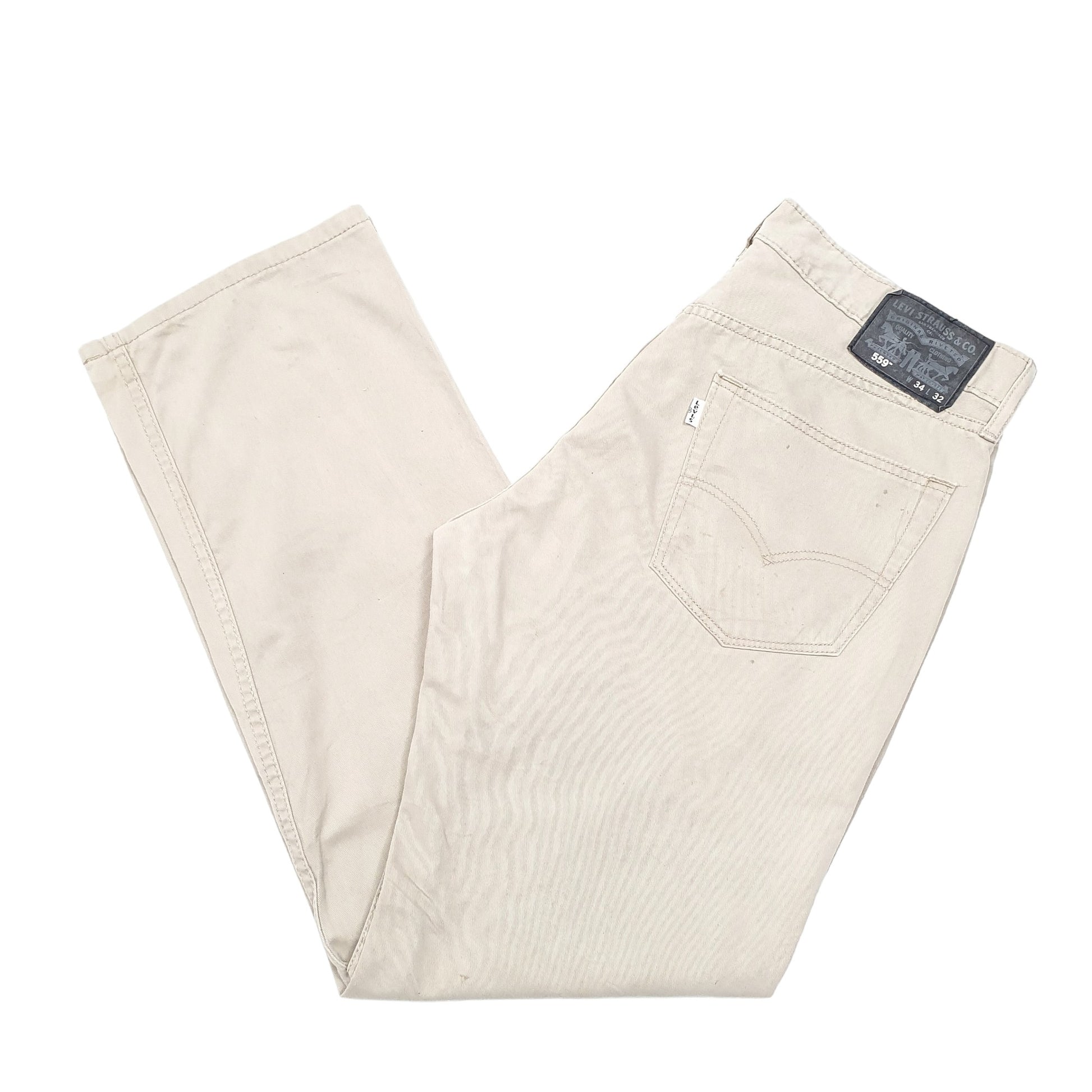 Mens Beige Levis 559 Relaxed Chino Trousers