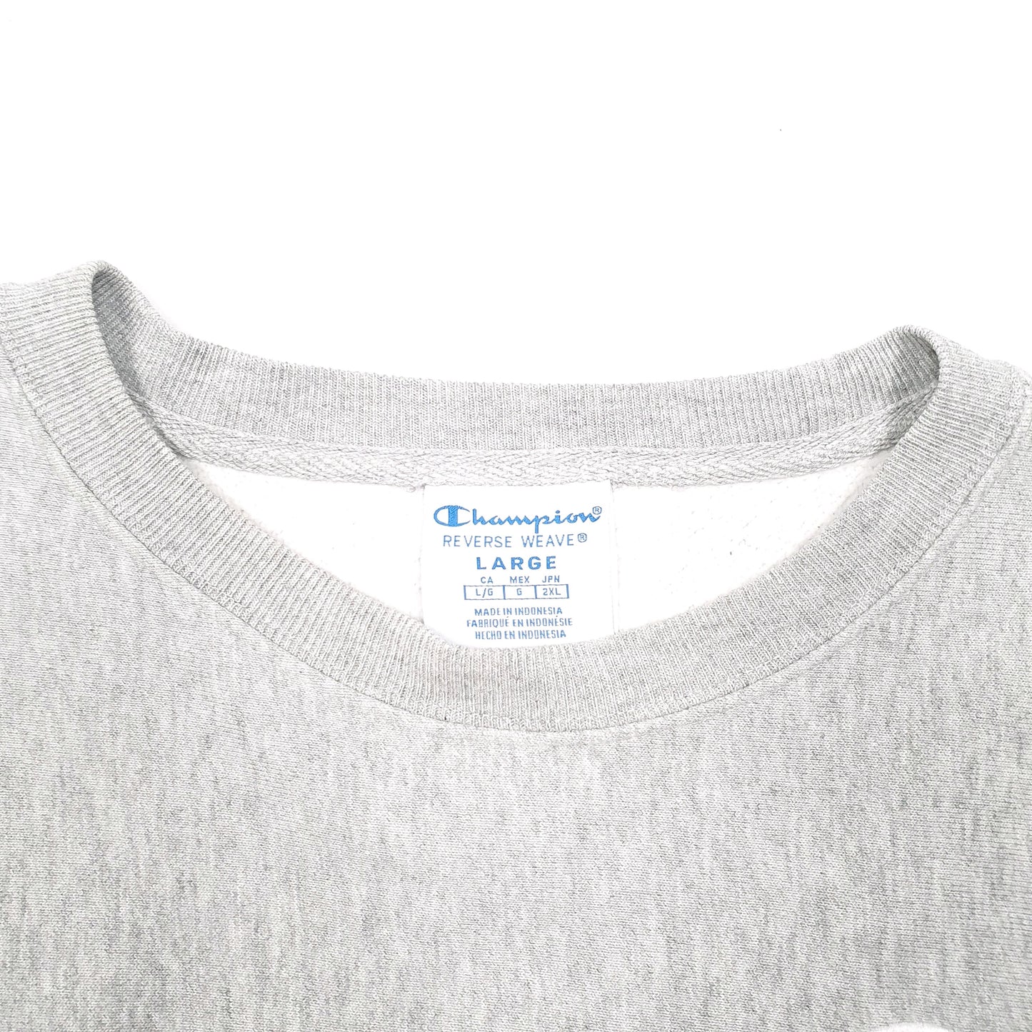 Womens Grey Champion Cropped Cut Off Reverse Weave Crewneck Jumper