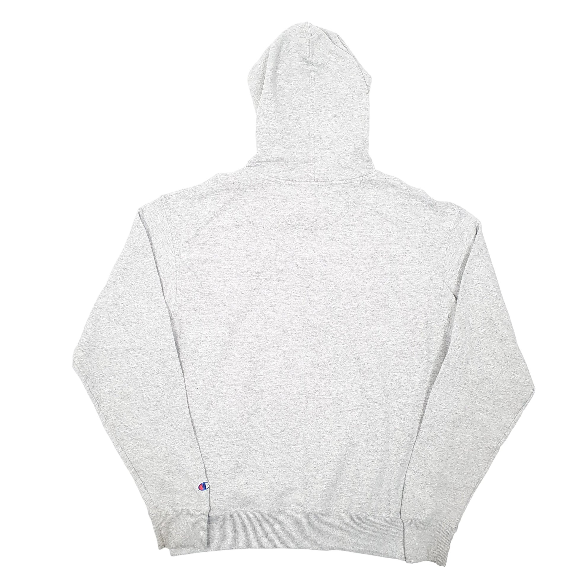 Mens Grey Champion Spellout Hoodie Jumper