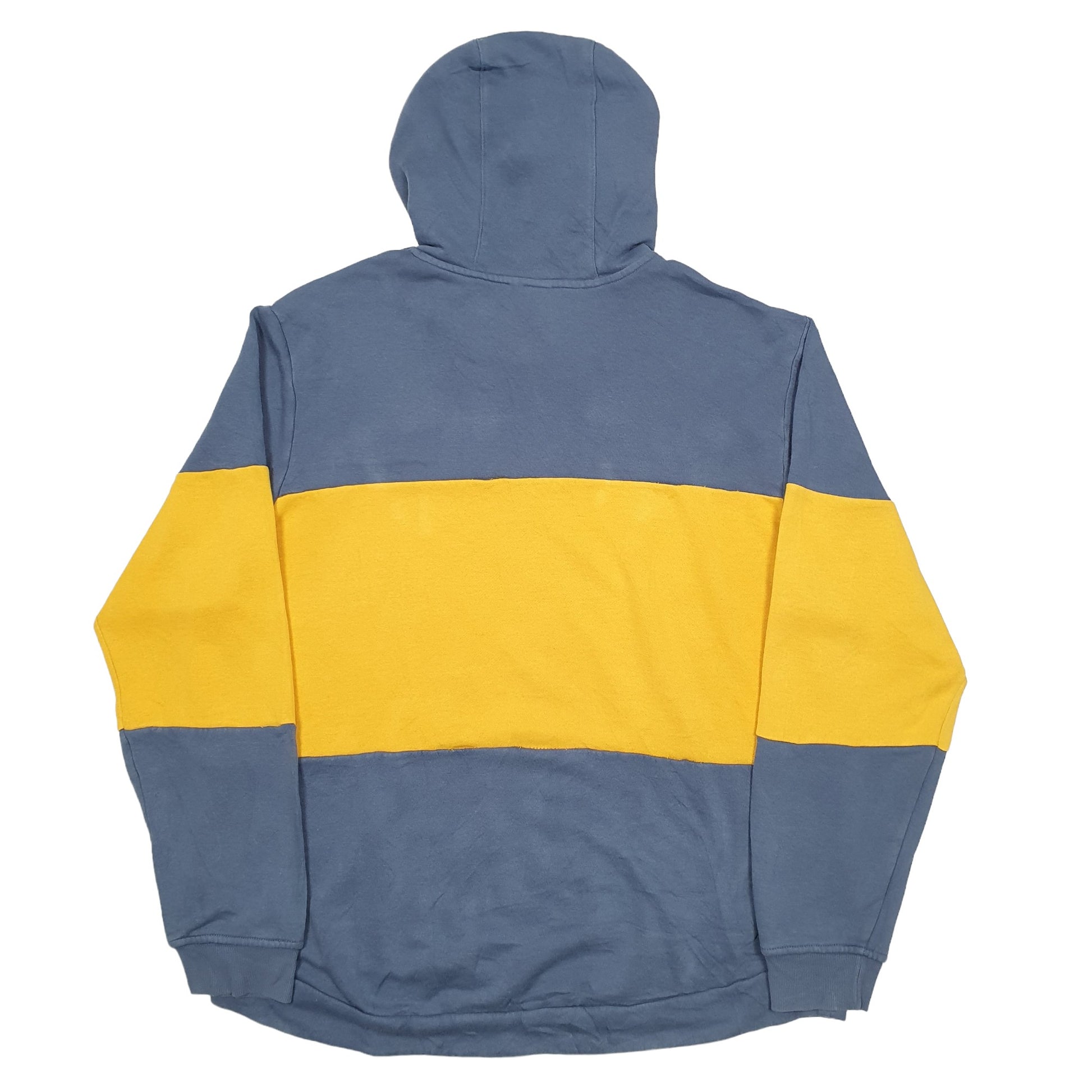 Mens Blue Adidas Tear near pouch pocket. Some loose stitching in areas Hoodie Jumper