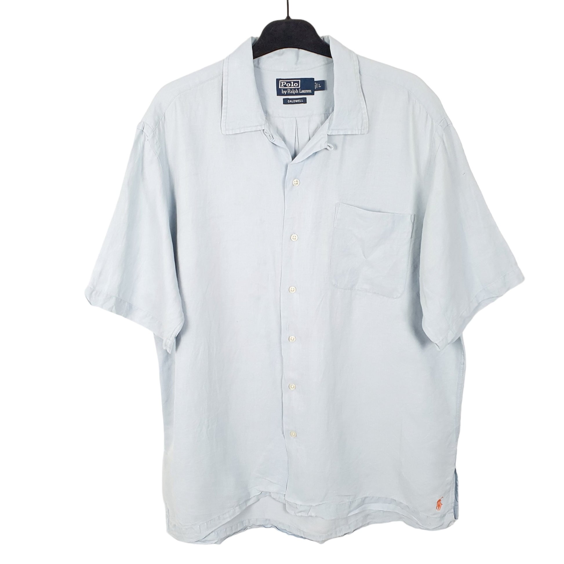 Ralph Lauren Caldwell Short Sleeve Regular Fit Linen Shirt Blue