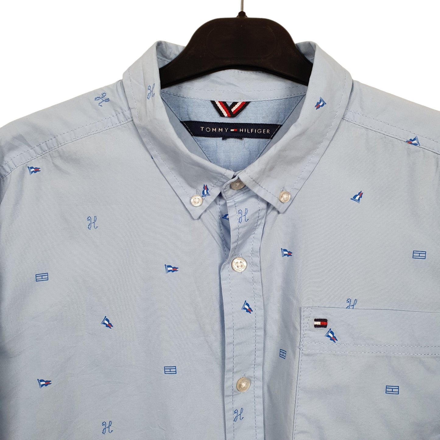 Tommy Hilfiger Flag pattern Long Sleeve Regular Fit Shirt Blue