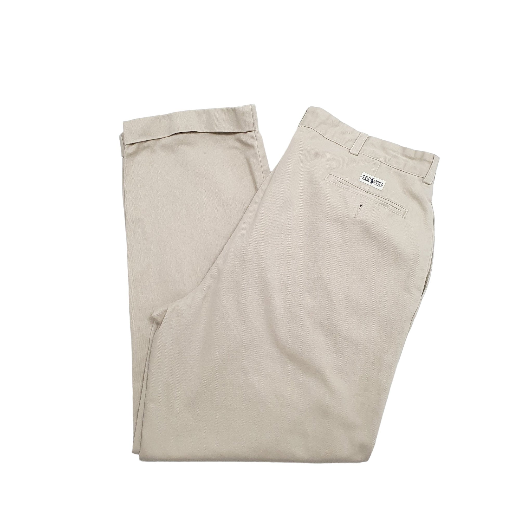 Mens Polo Ralph Lauren Beige Chino Trousers W38 L30 Beige