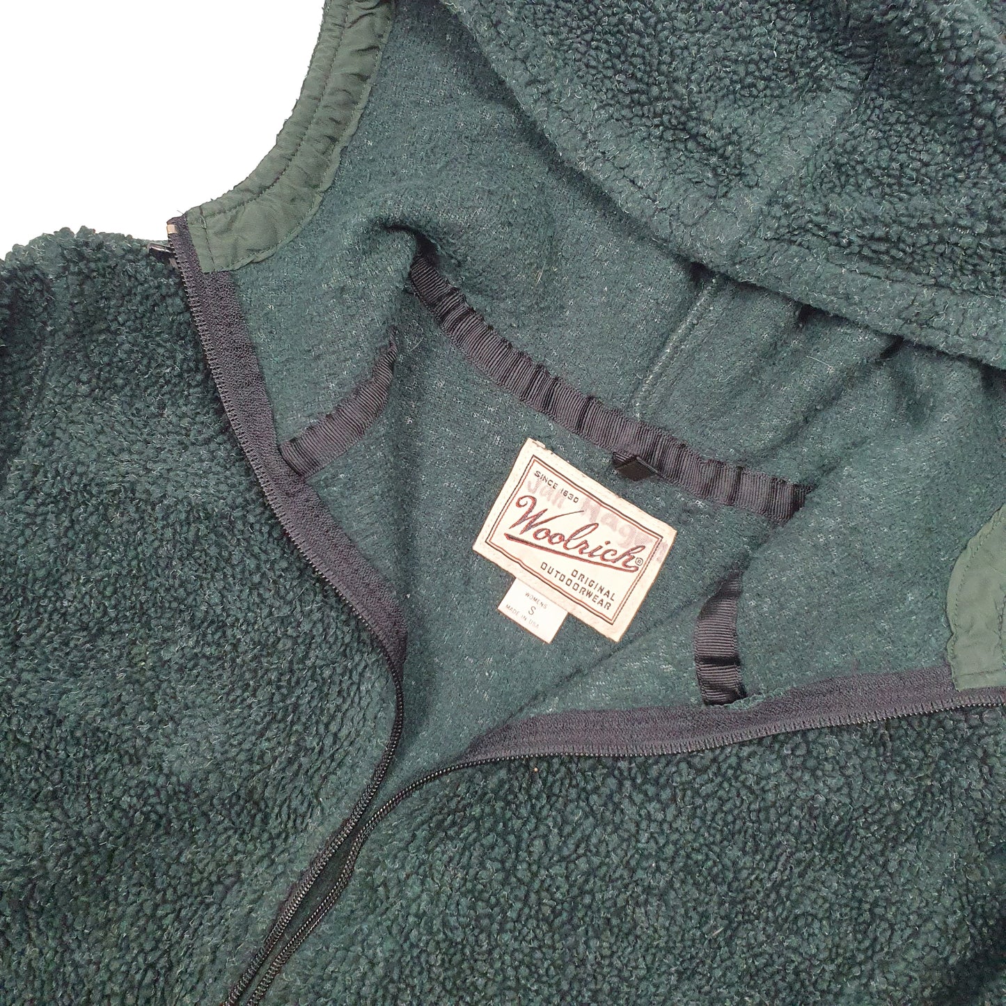 Woolrich 2000's Retro Pile Full Zip Fleece M Green