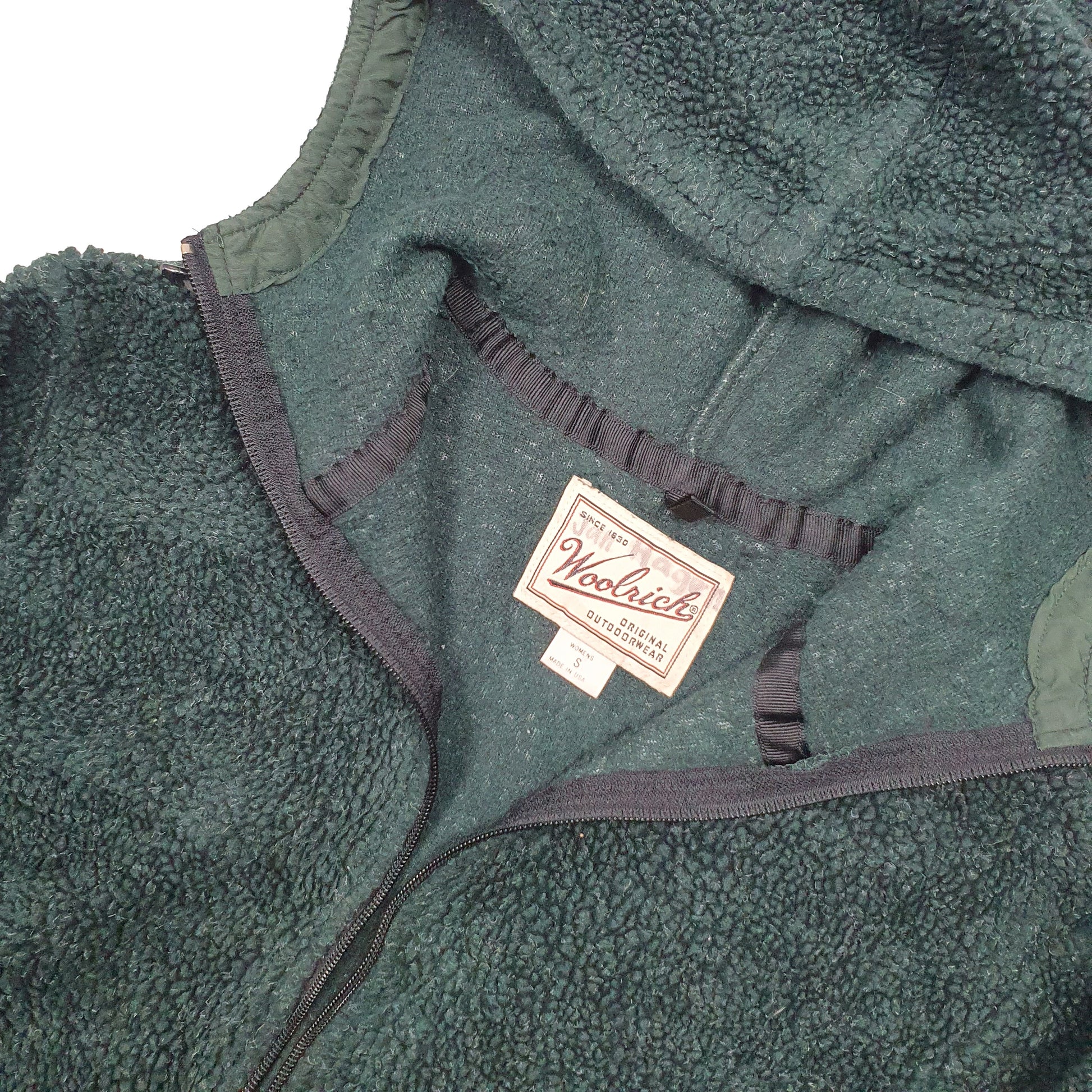 Woolrich 2000's Retro Pile Full Zip Fleece M Green