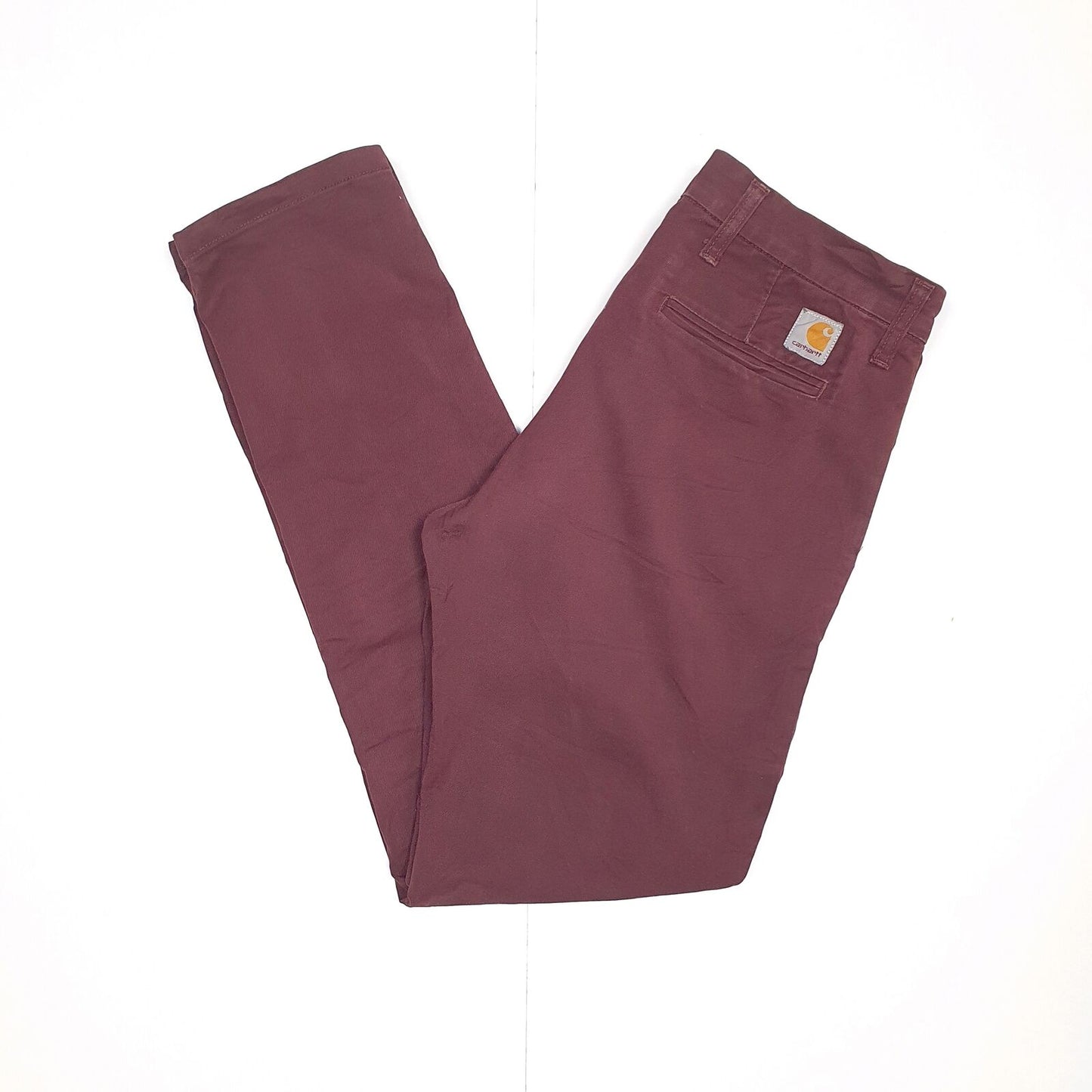 Mens CARHARTT Sid Pant Burgundy Chino Workwear Trousers W32 L32