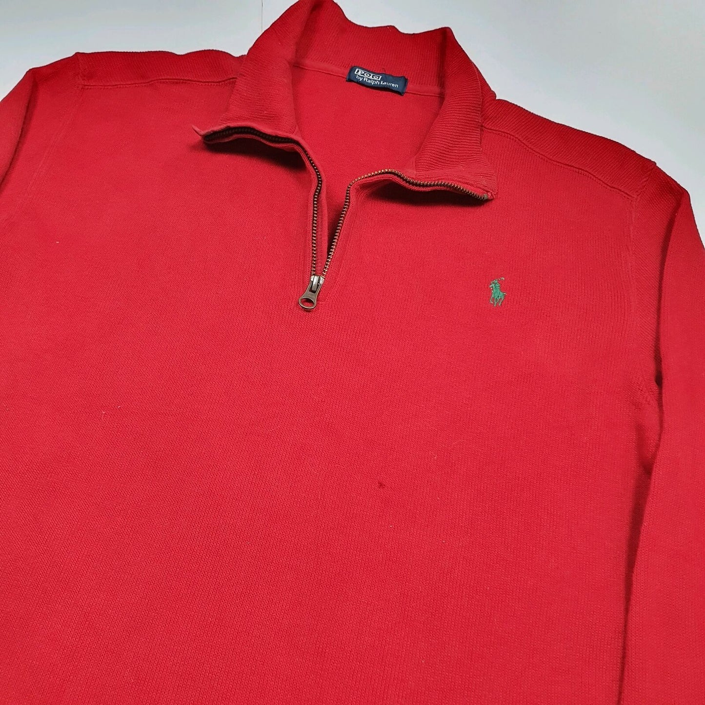 Mens POLO RALPH LAUREN Cotton 1/4 Quarter Zip Jumper Sweatshirt S