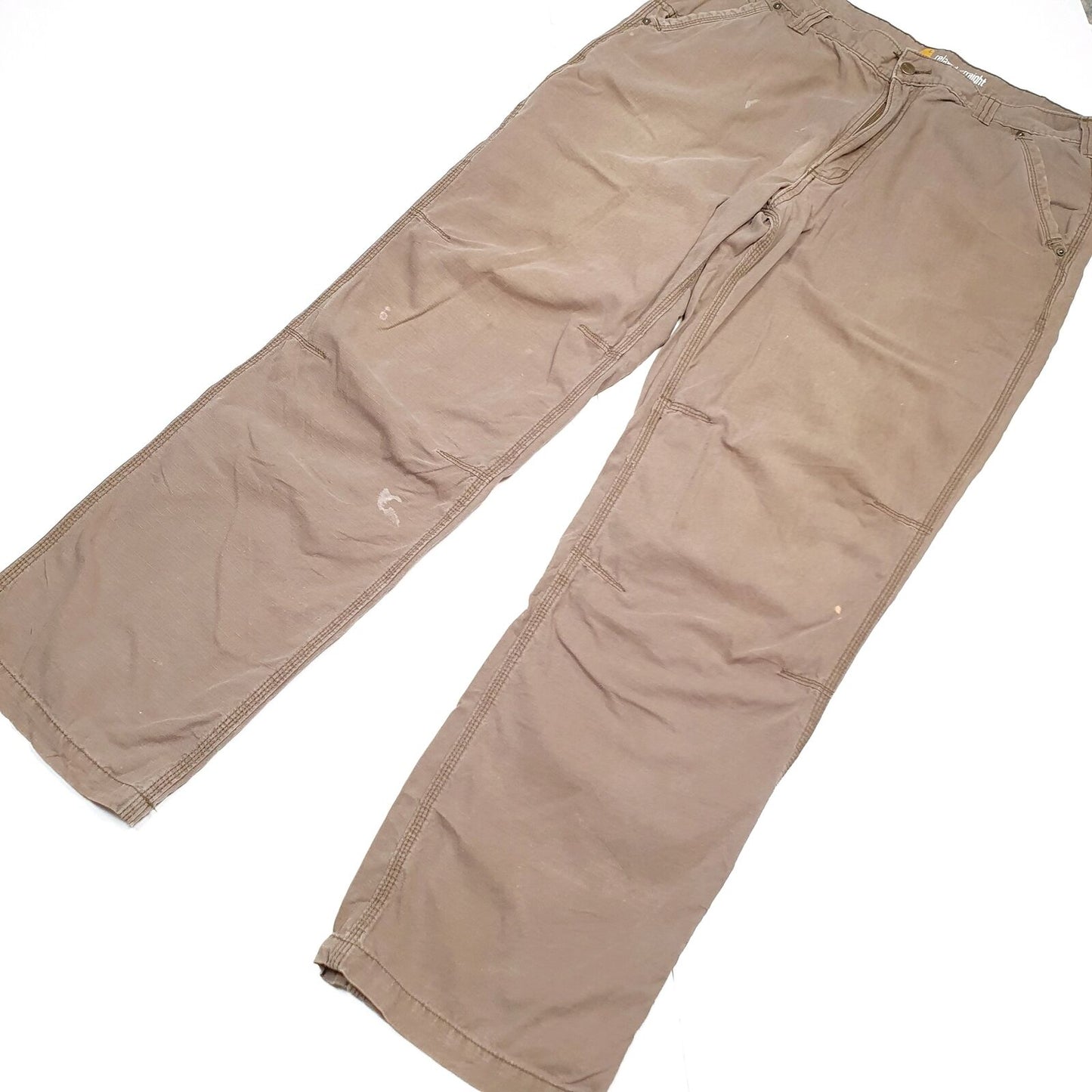 Mens CARHARTT Tacoma Ripstop Khaki Cargo Workwear Trousers W38 L34