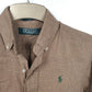 Mens POLO RALPH LAUREN Check Brown  Long Sleeve Formal Casual Shirt XS