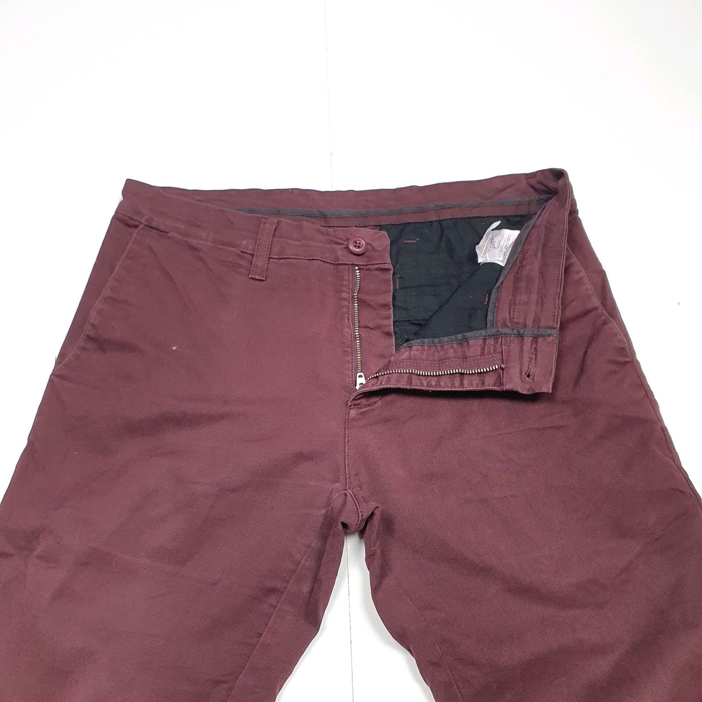 Mens CARHARTT Sid Pant Burgundy Chino Workwear Trousers W32 L32