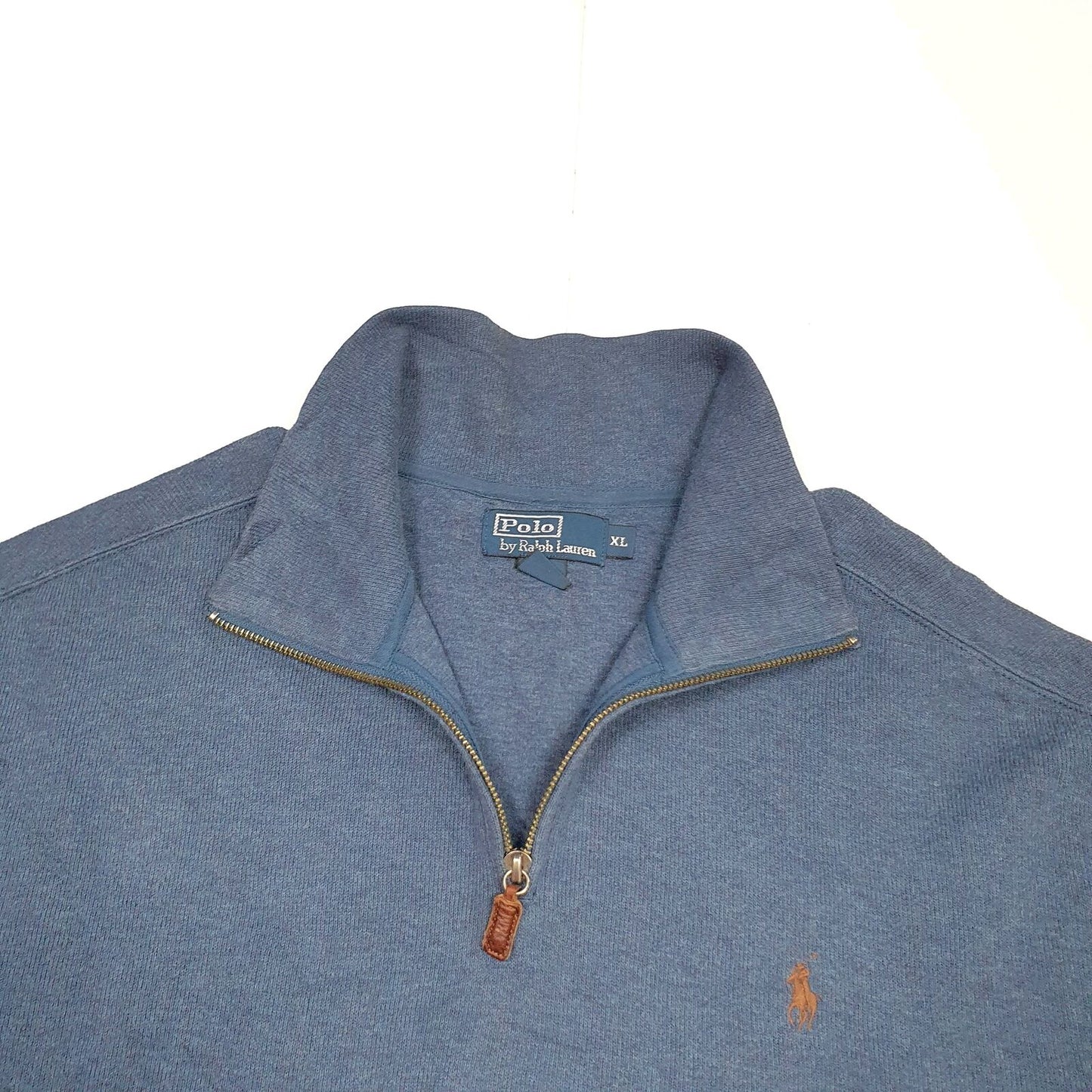 Mens POLO RALPH LAUREN Cotton 1/4 Quarter Zip Jumper Sweatshirt XL